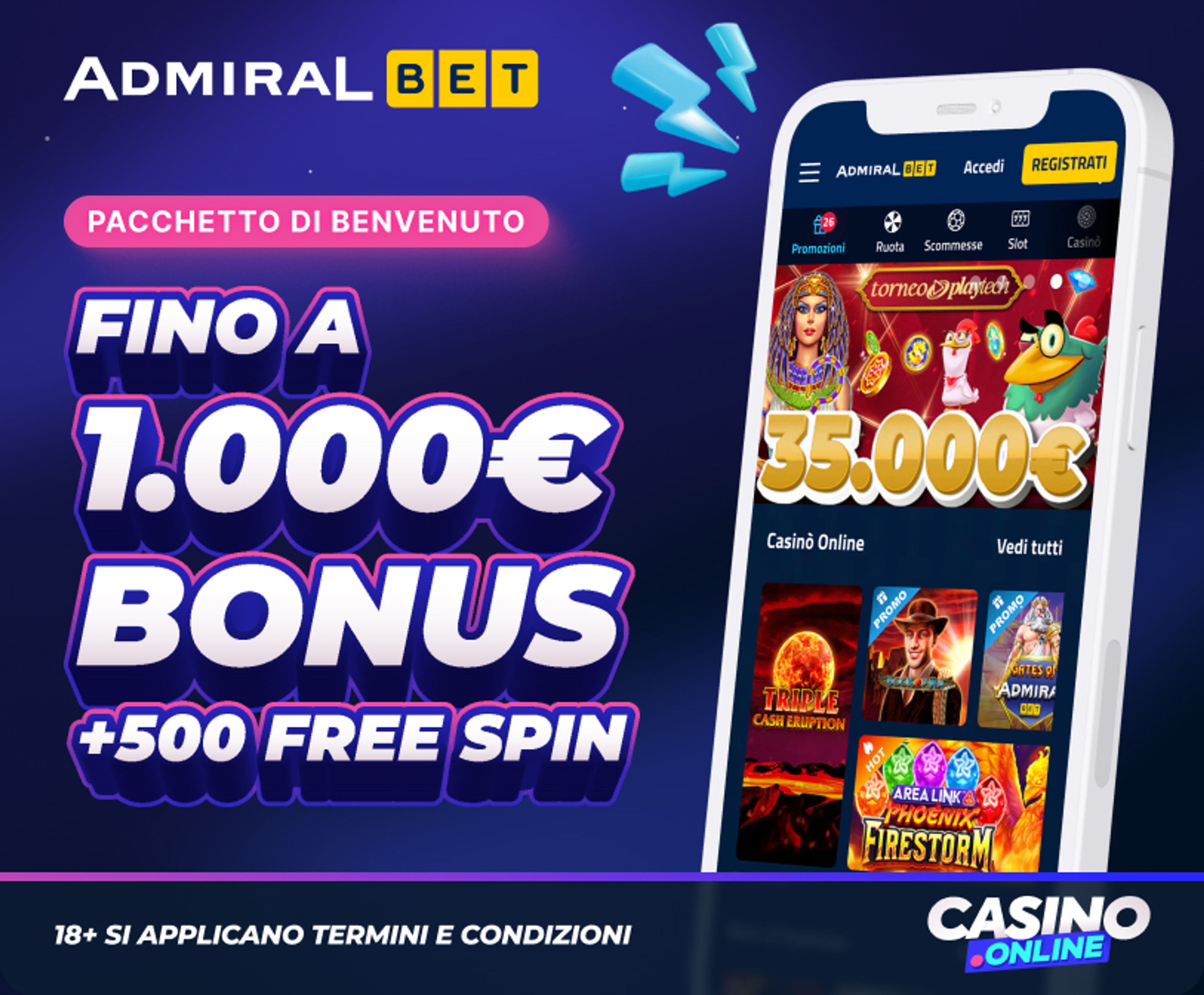 Admiral Bet Casino Bonus Benvenuto