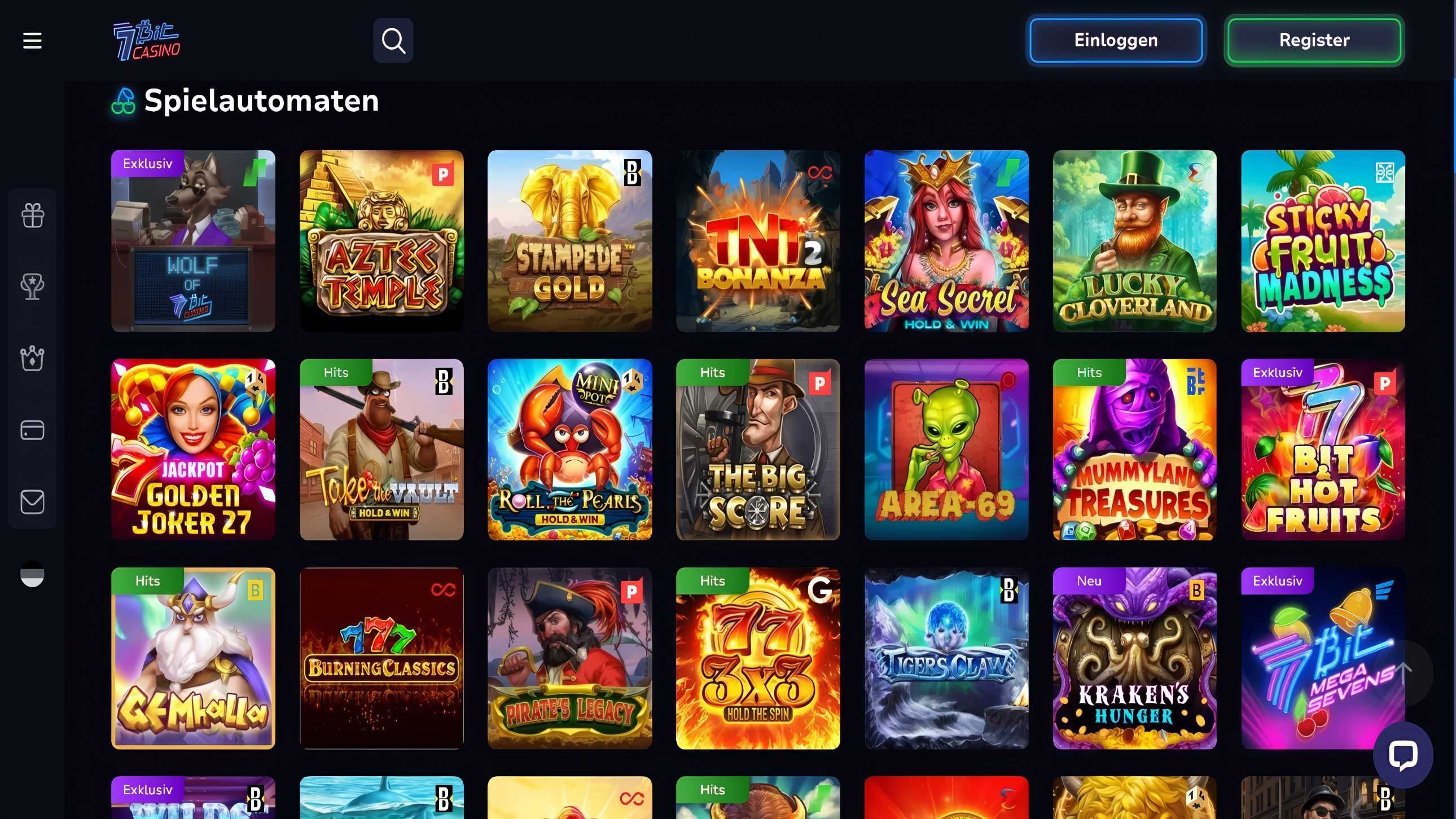 7Bit Casino desktop screenshot 2