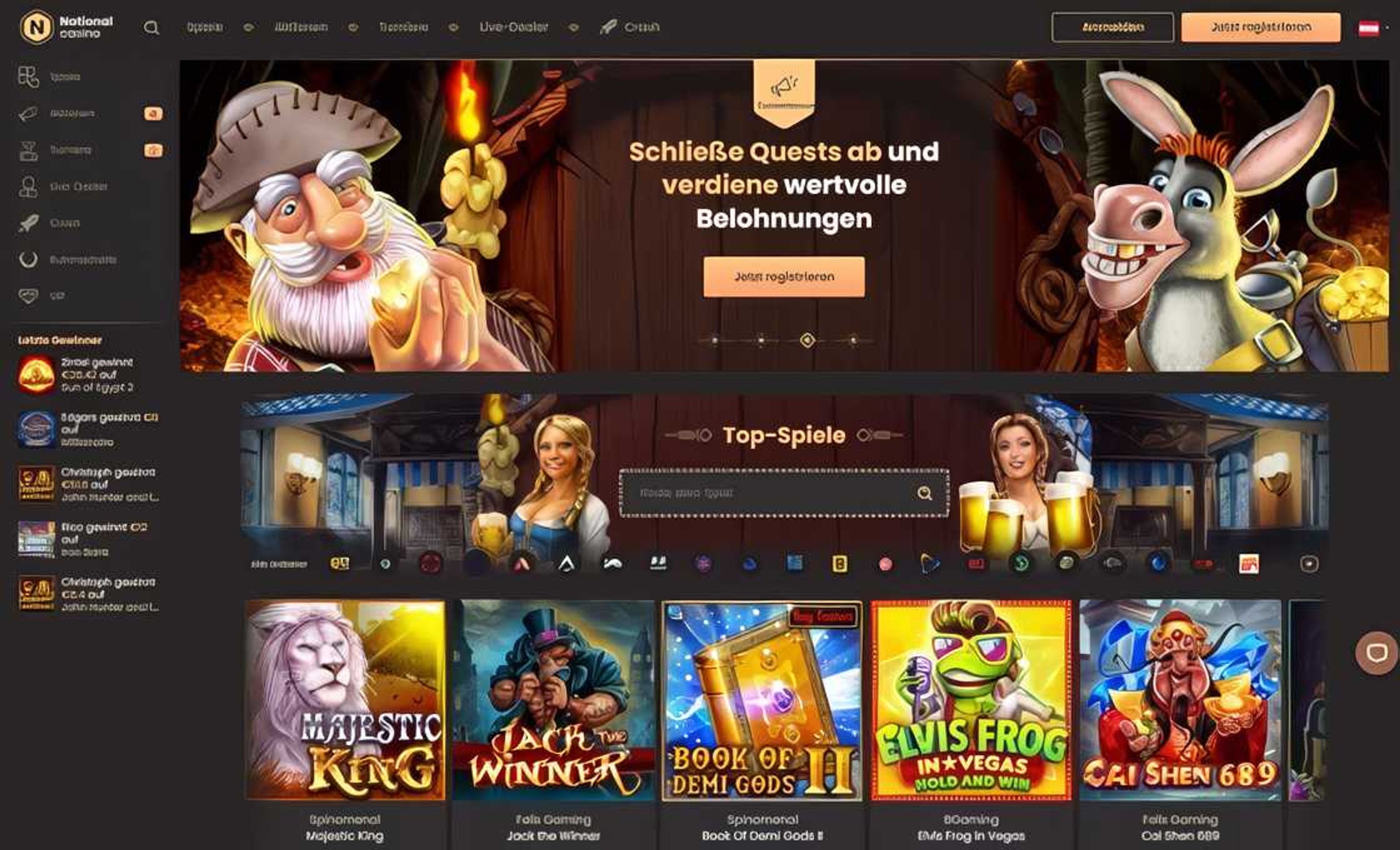 National Casino desktop screenshot 1