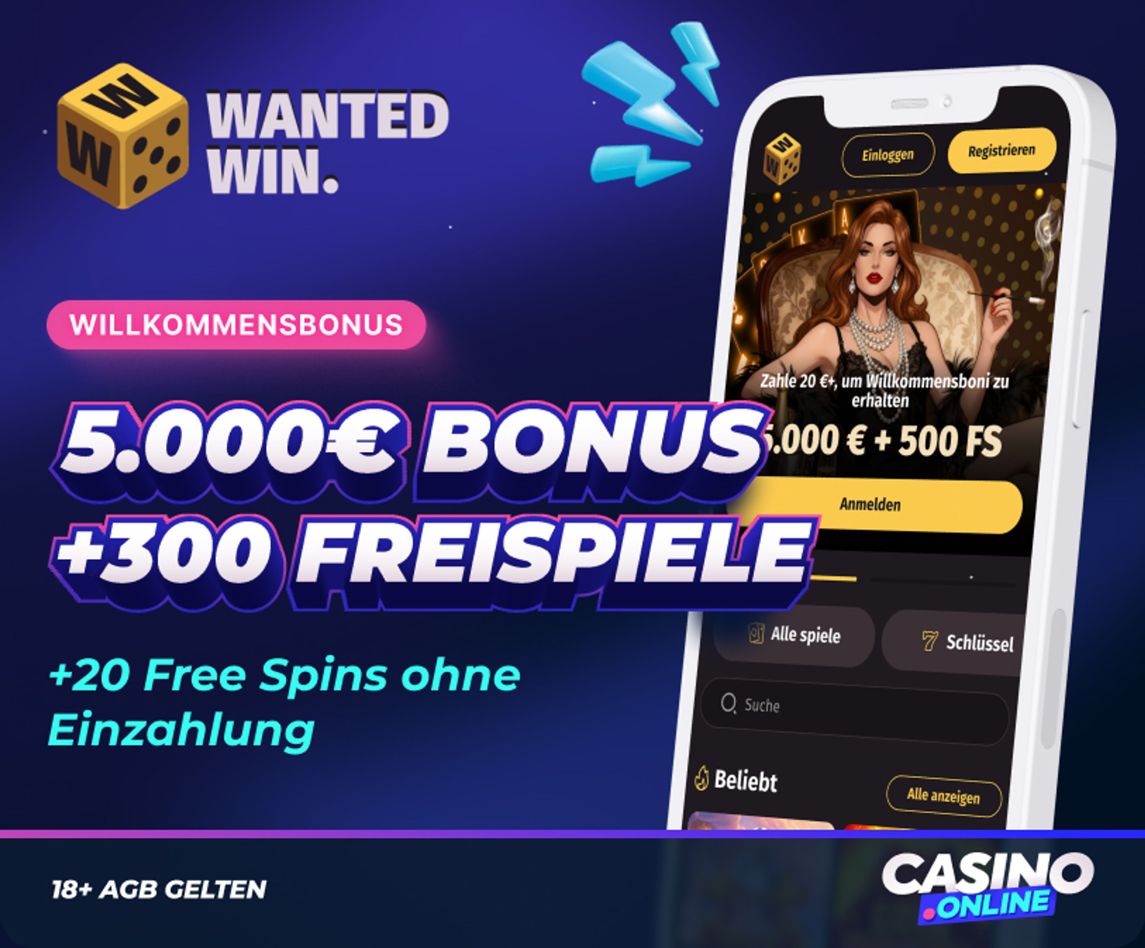 Wanted Win Neukundenbonus