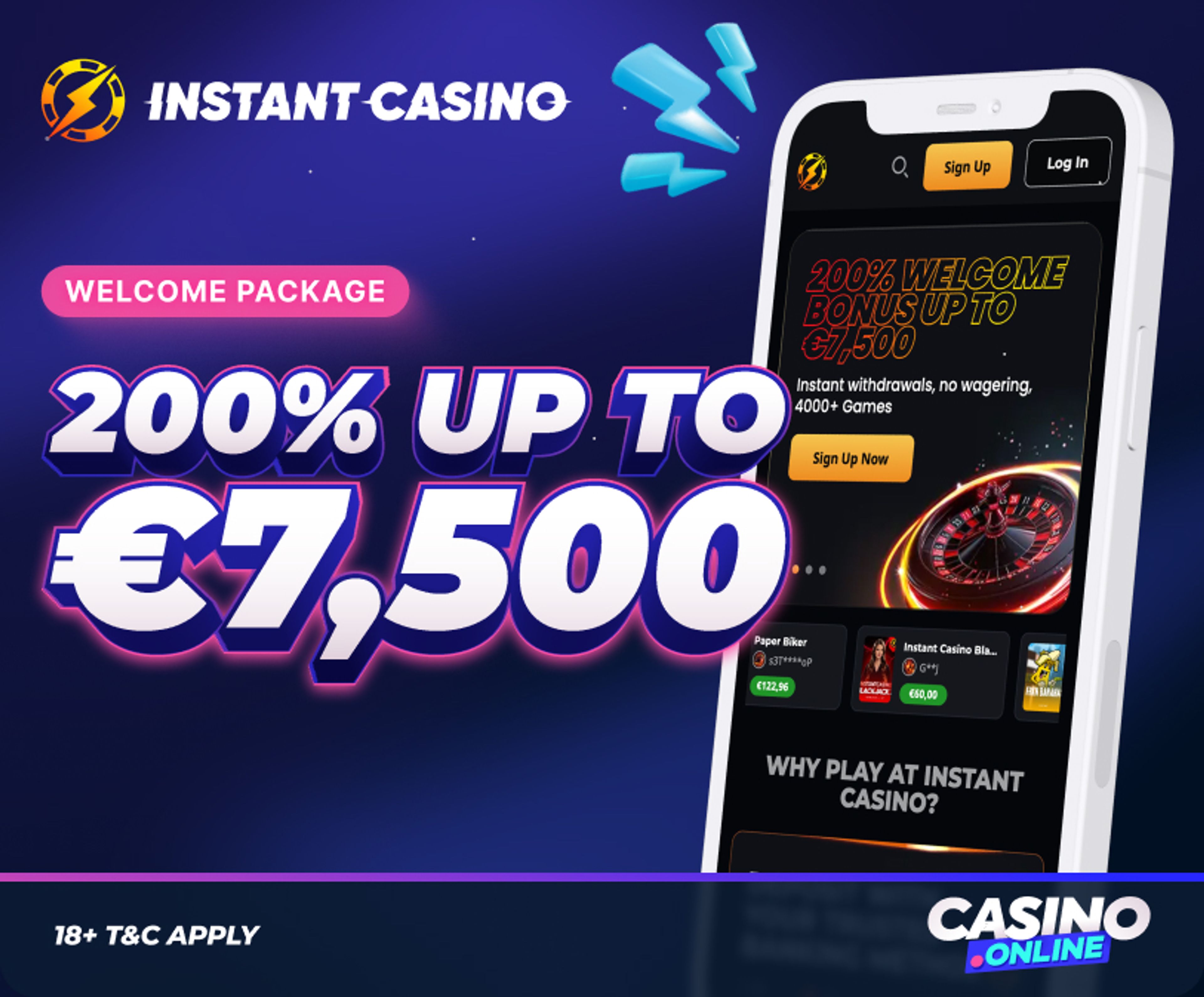 Instant Casino Welcome Bonus