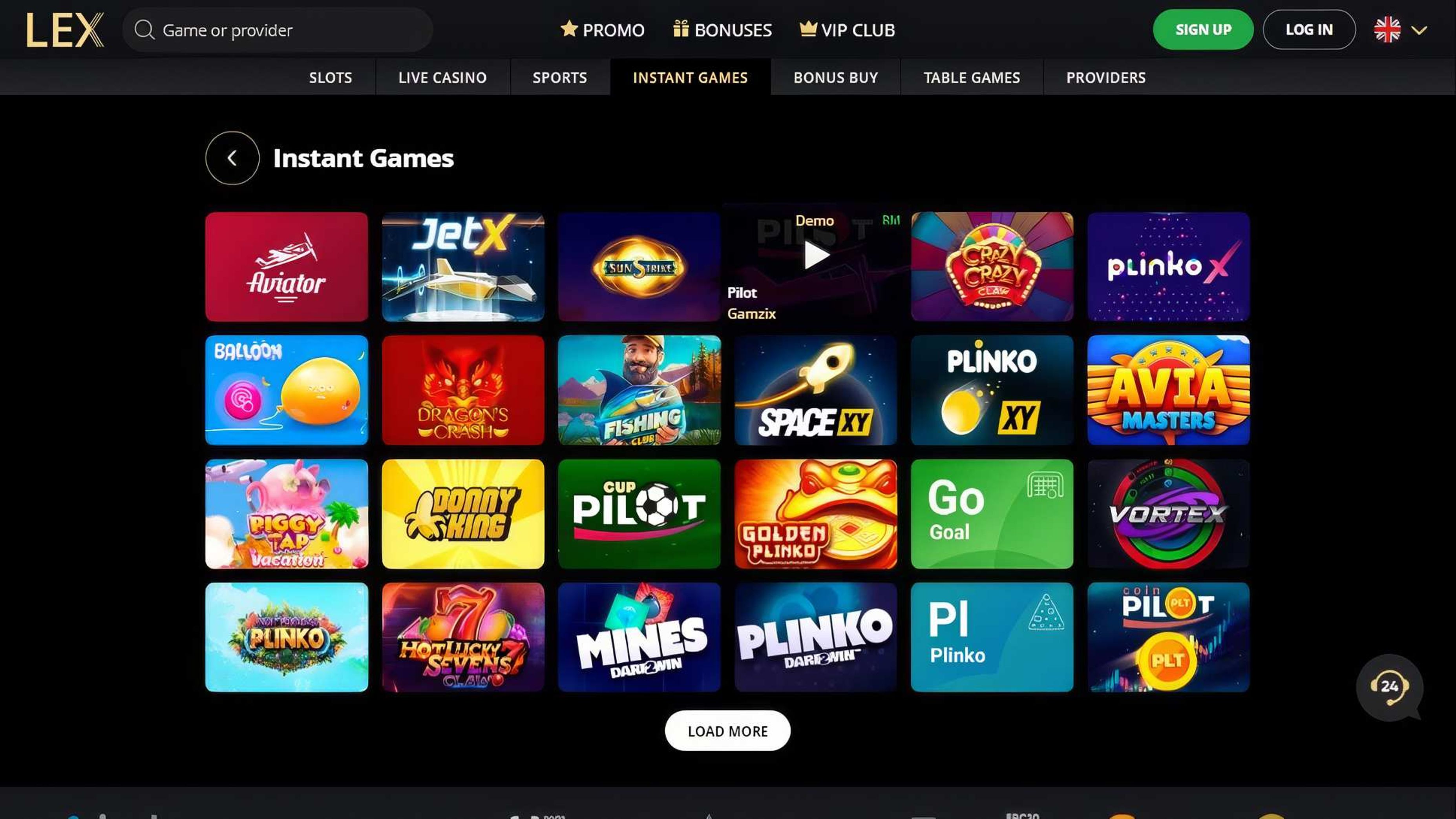 Lex Casino desktop screenshot 2