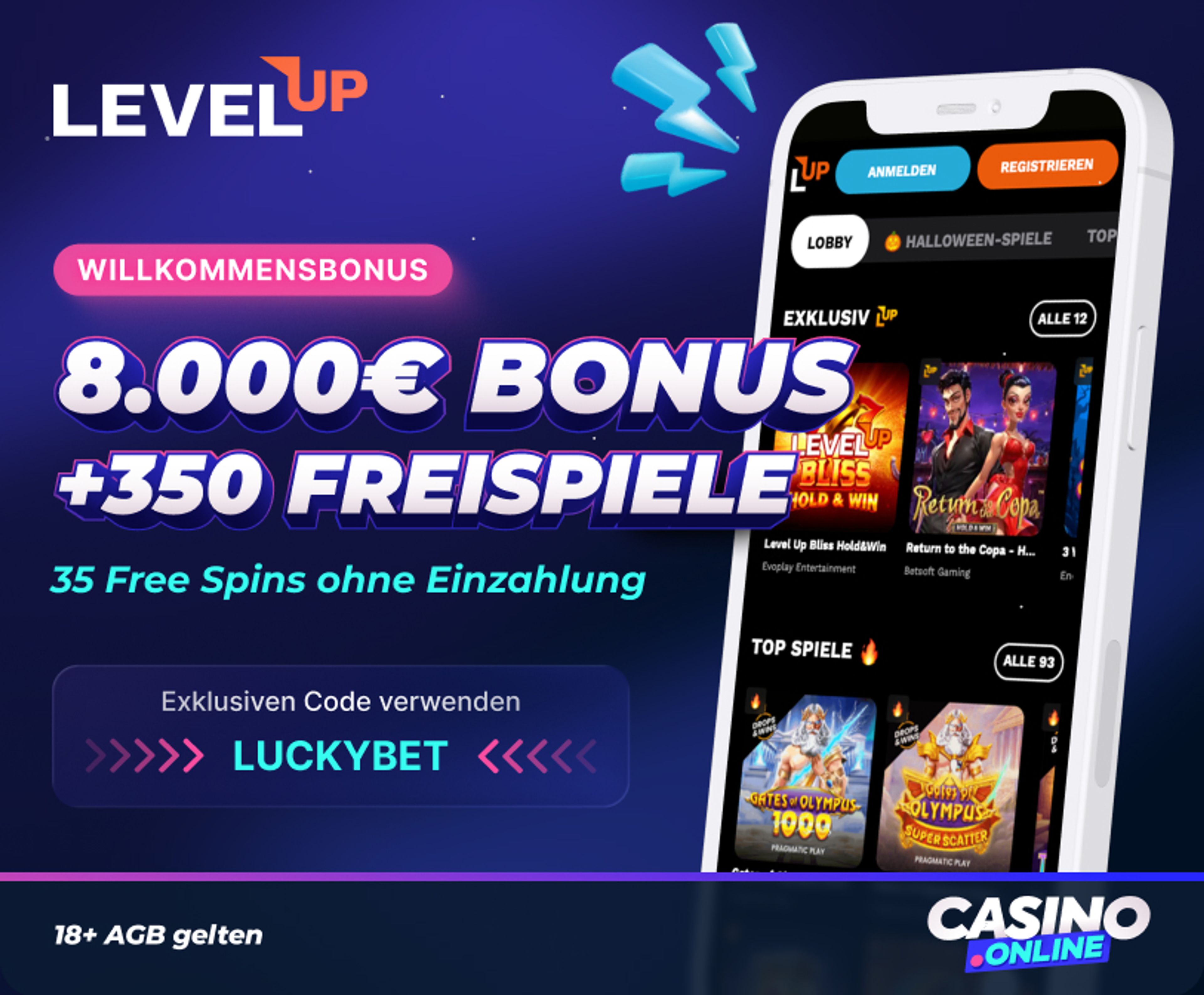 LevelUp Casino Willkommensbonus