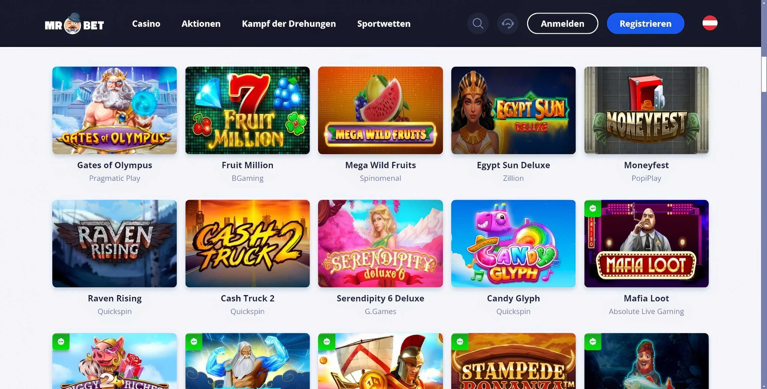 MrBet Casino desktop screenshot 2