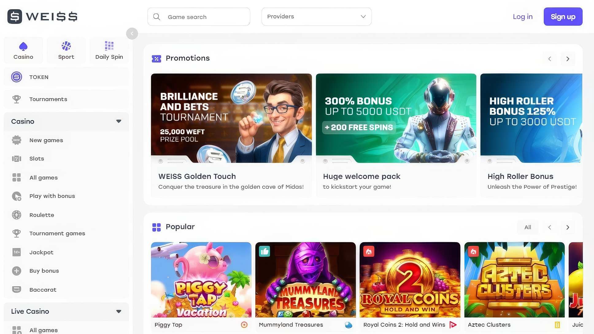 Weiss.bet desktop screenshot 1