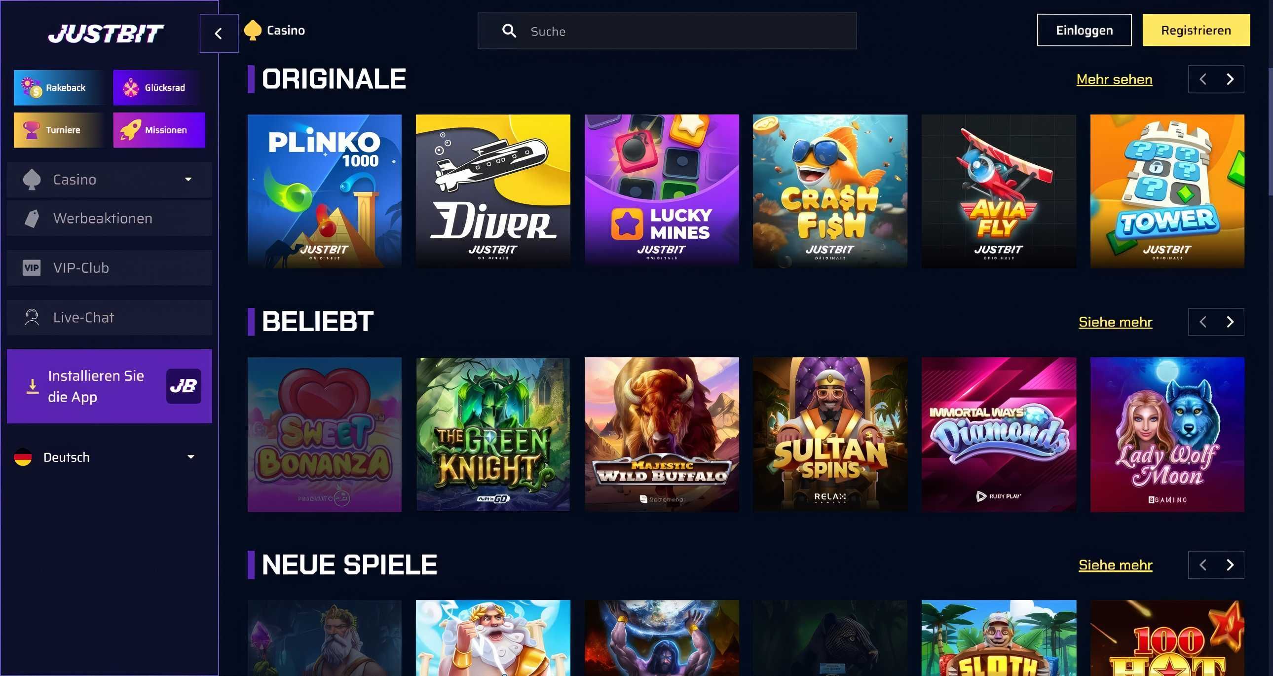 Justbit.io desktop screenshot 2