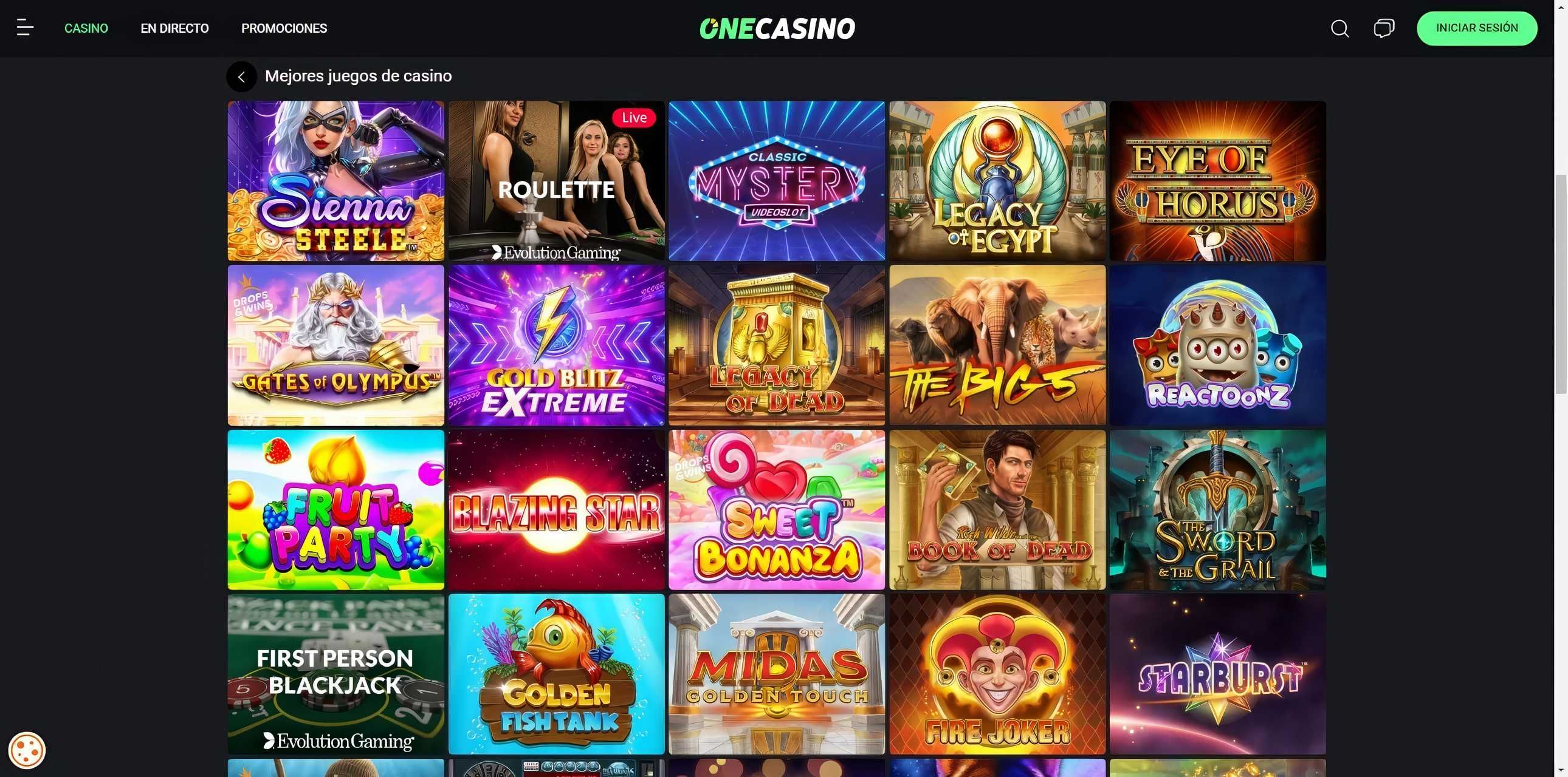 One Casino desktop screenshot 2