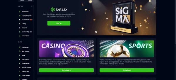 Bets.io desktop screenshot 1