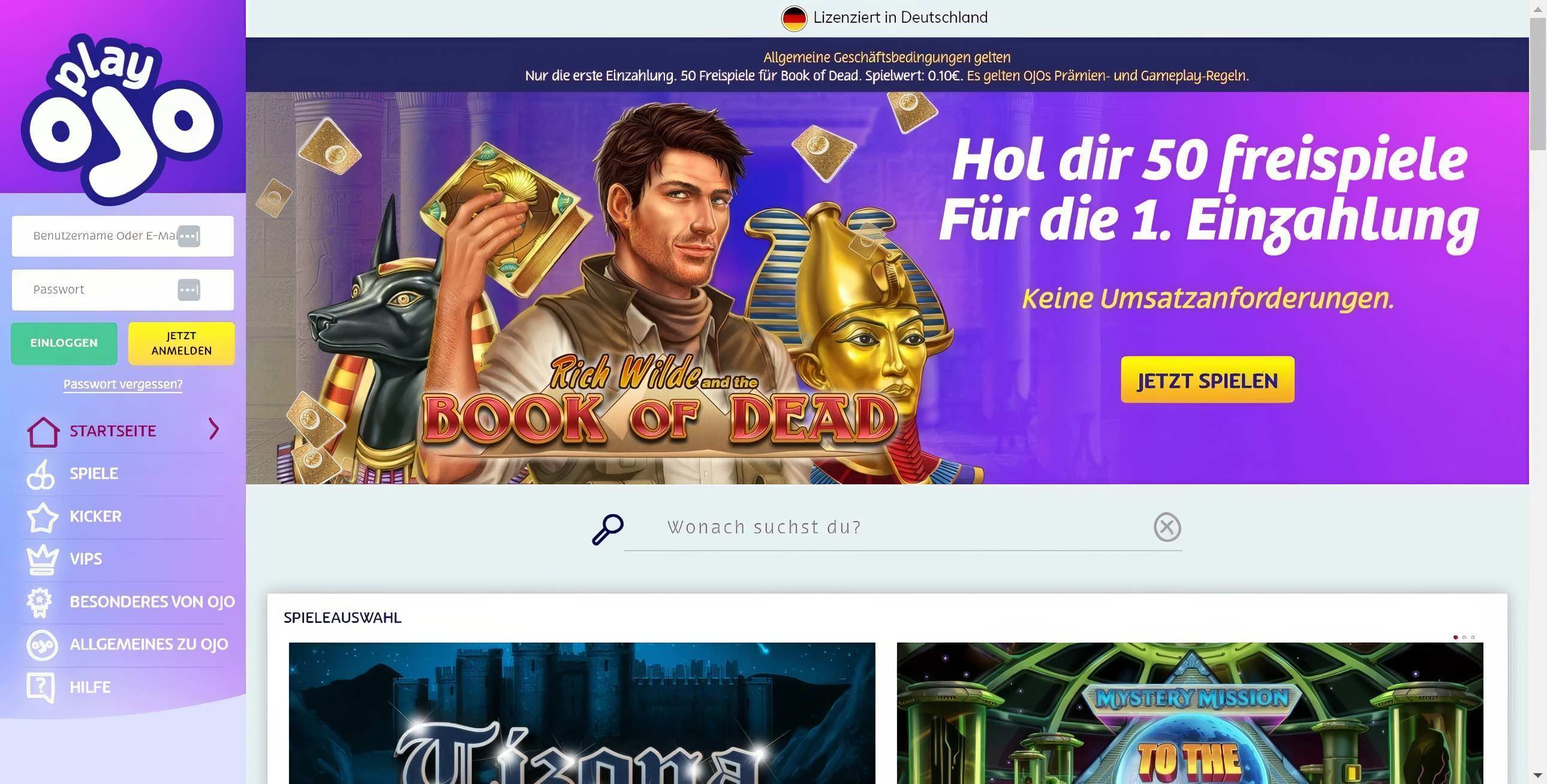 PlayOJO desktop screenshot 1