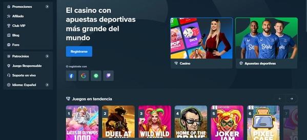 Lobby de casino de Stake.com