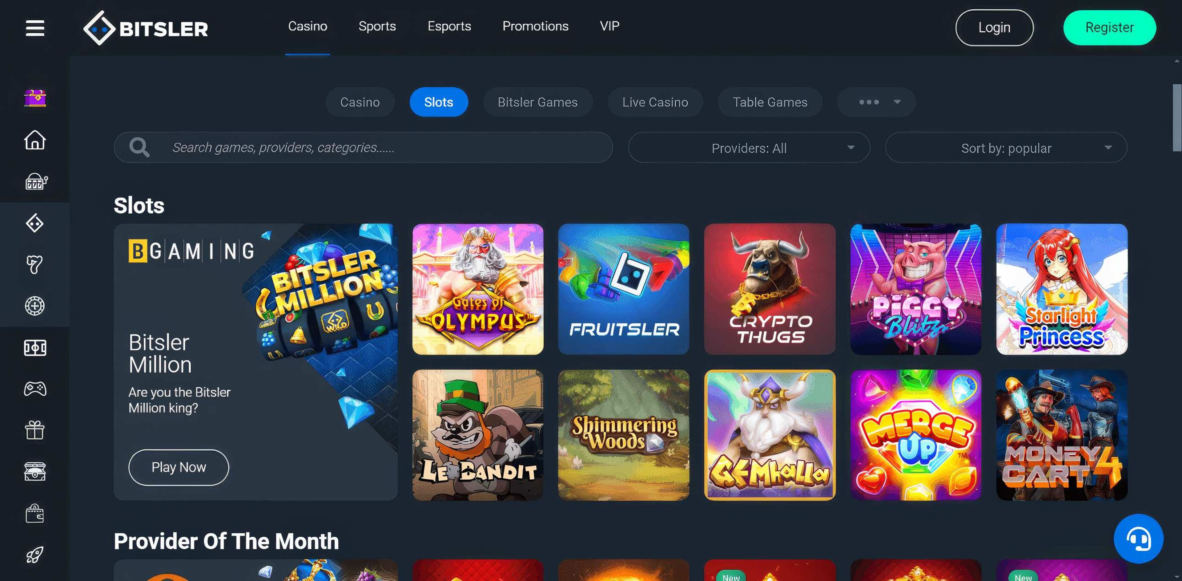 Bitsler desktop screenshot 2