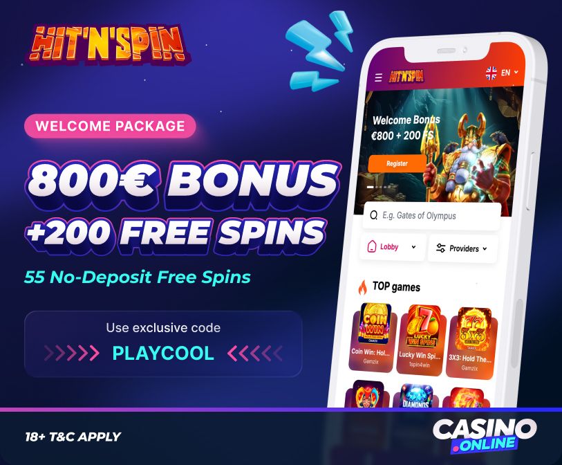 HitNSpin Casino Bonus 2026 - 55 No Deposit Free Spins