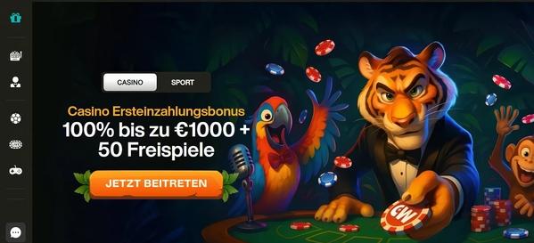 Cashwin Casino Homepage Desktop