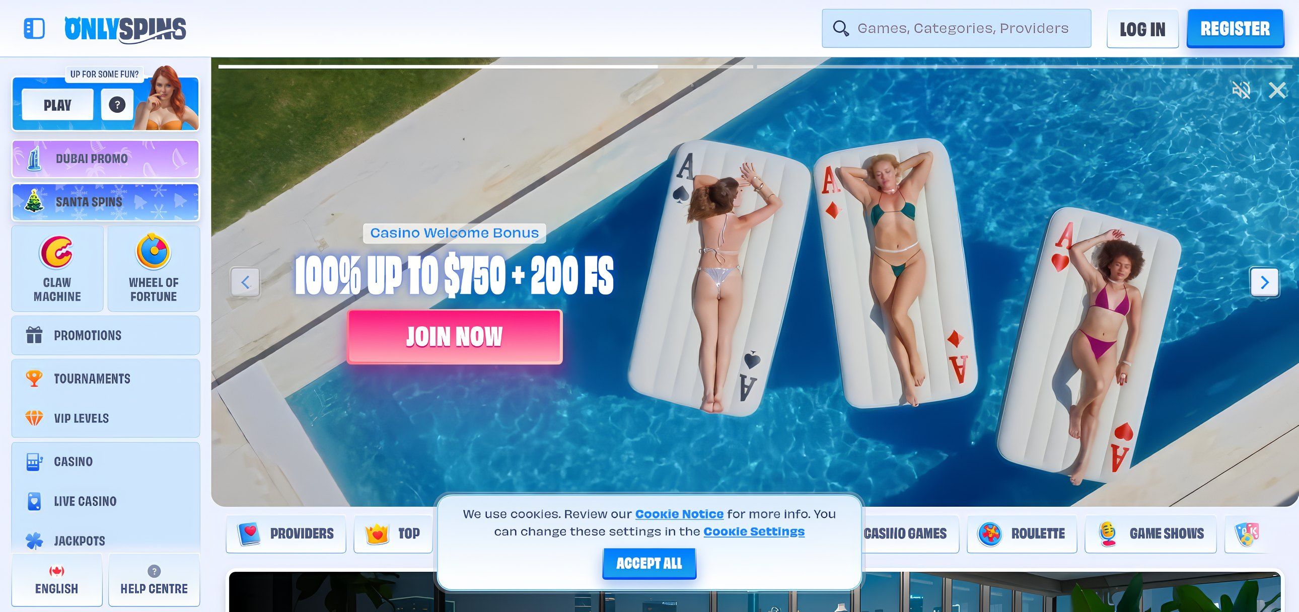 OnlySpins desktop screenshot 1