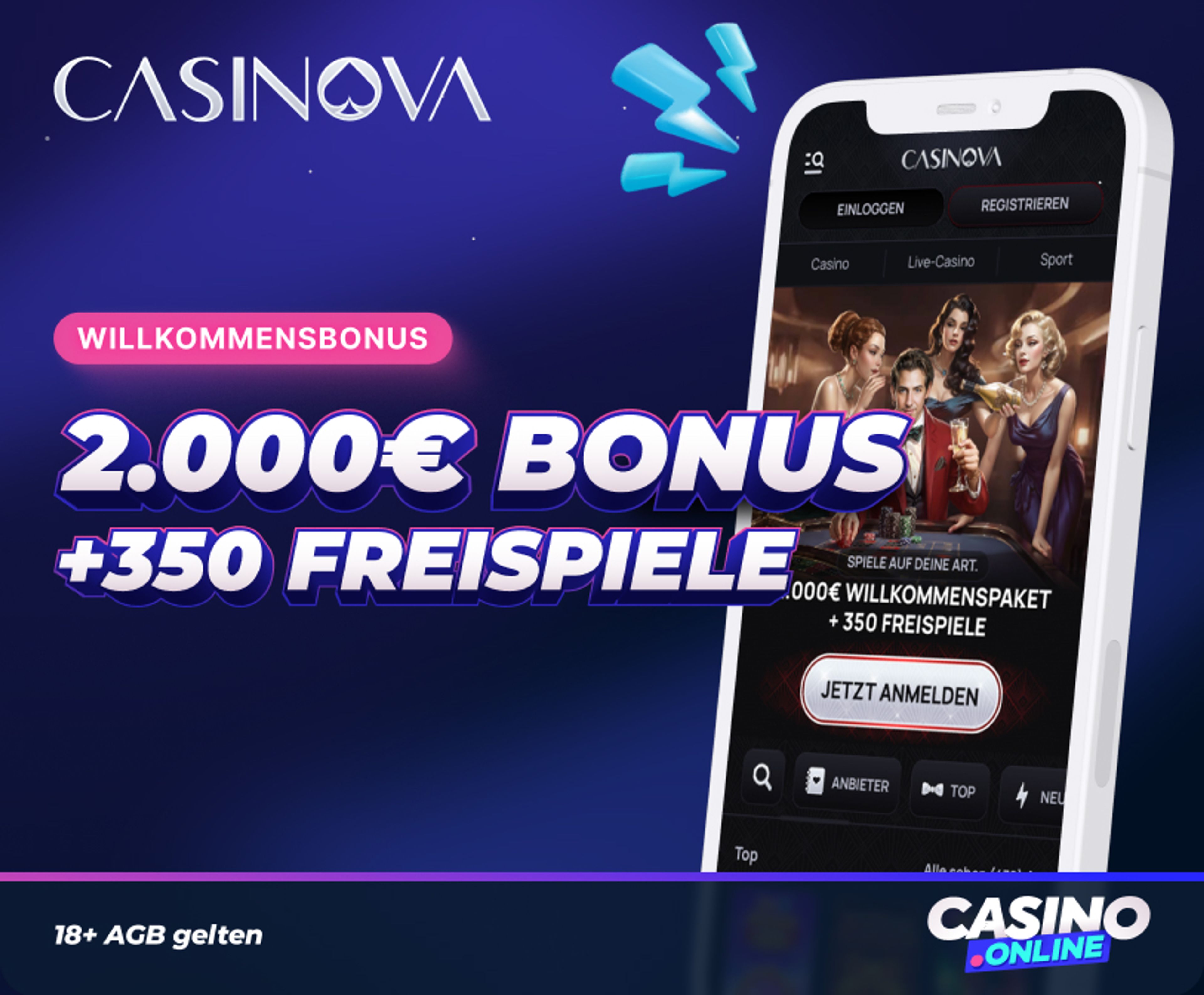 Casinova Casino Willkommensbonus