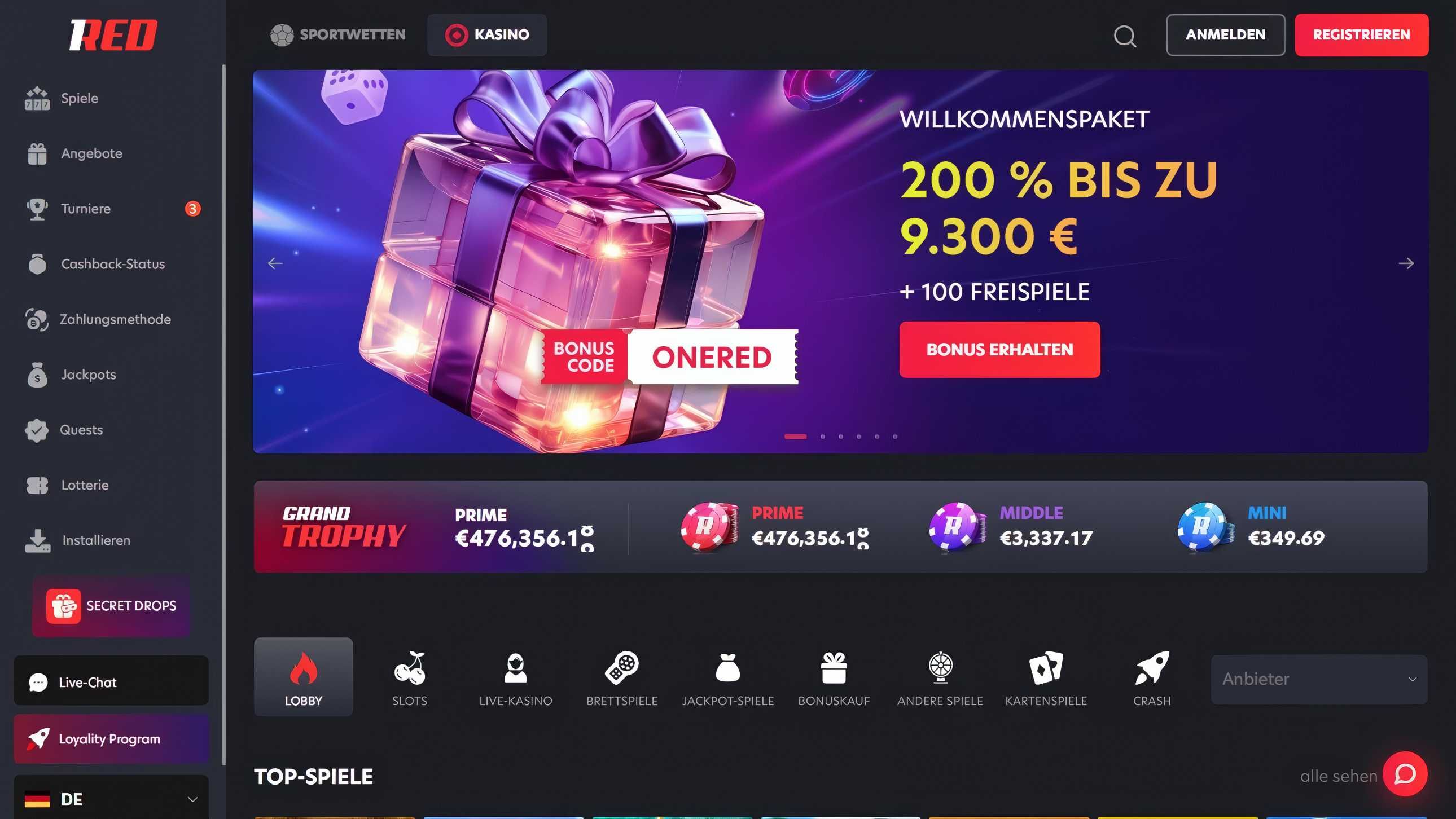 1Red desktop screenshot 1