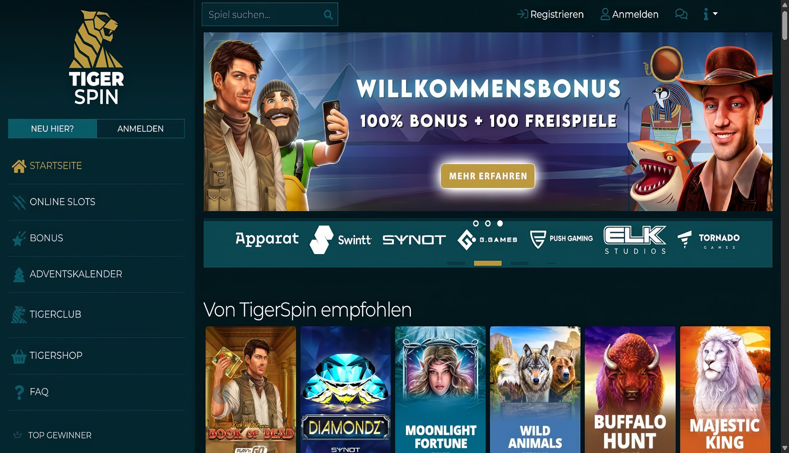 TigerSpin desktop screenshot 1