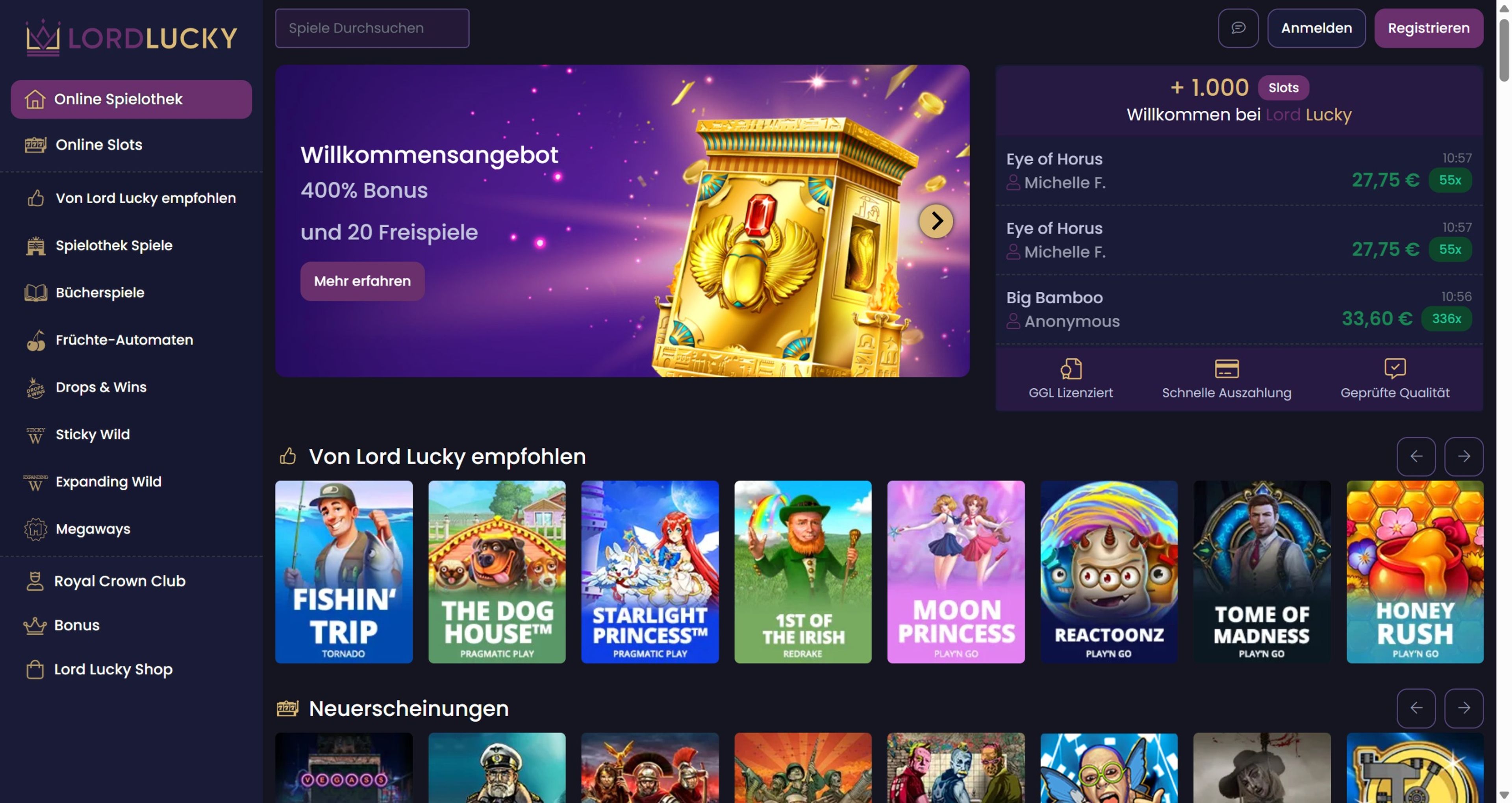 Lord Lucky desktop screenshot 2