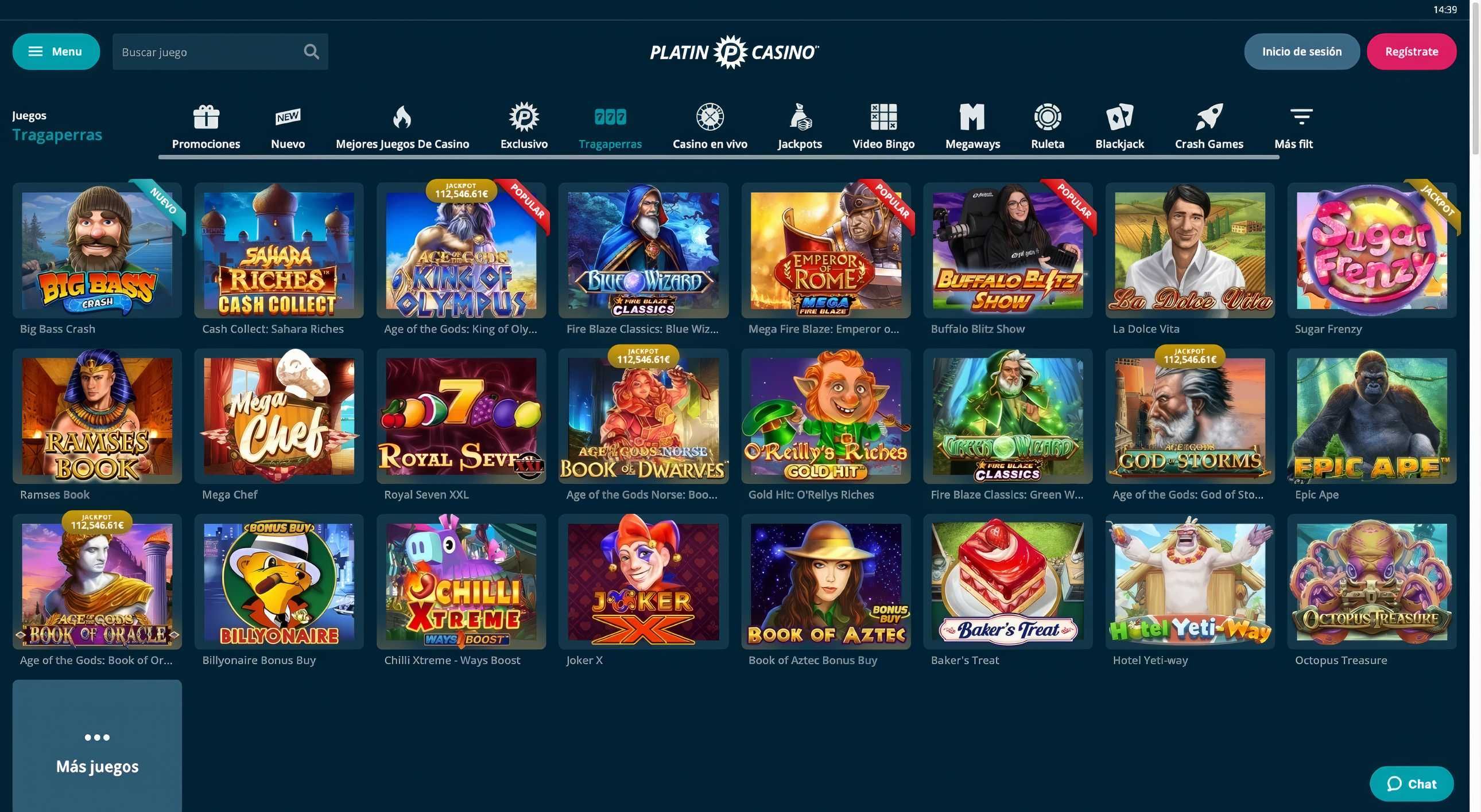 Platin Casino desktop screenshot 2