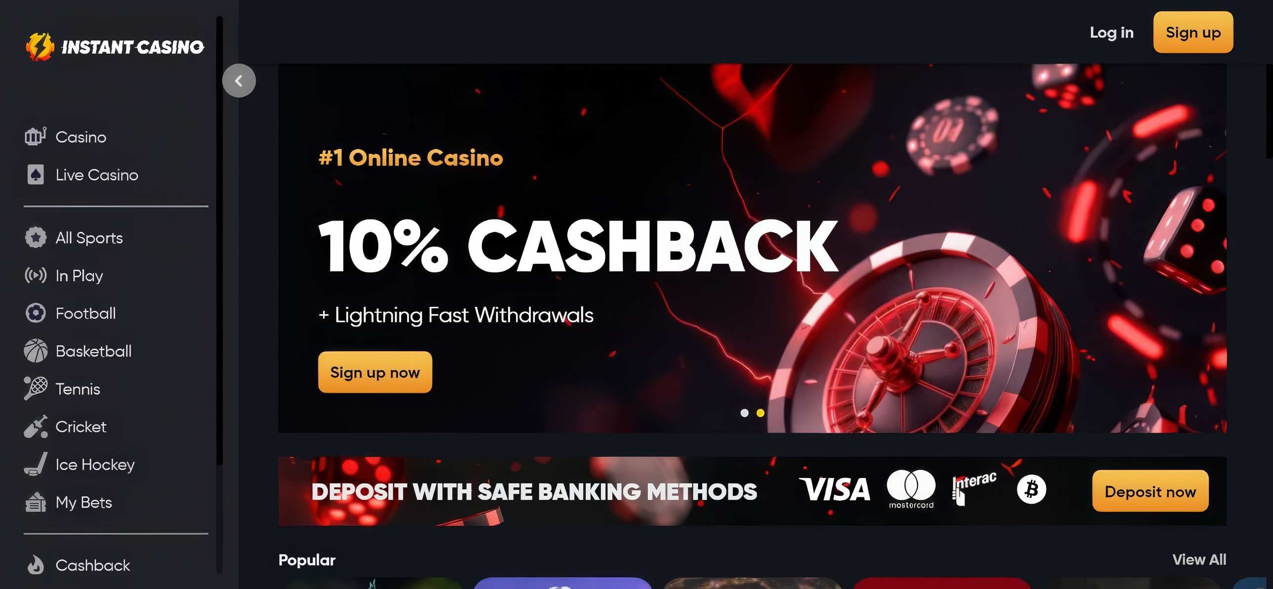 Instant Casino desktop screenshot 1