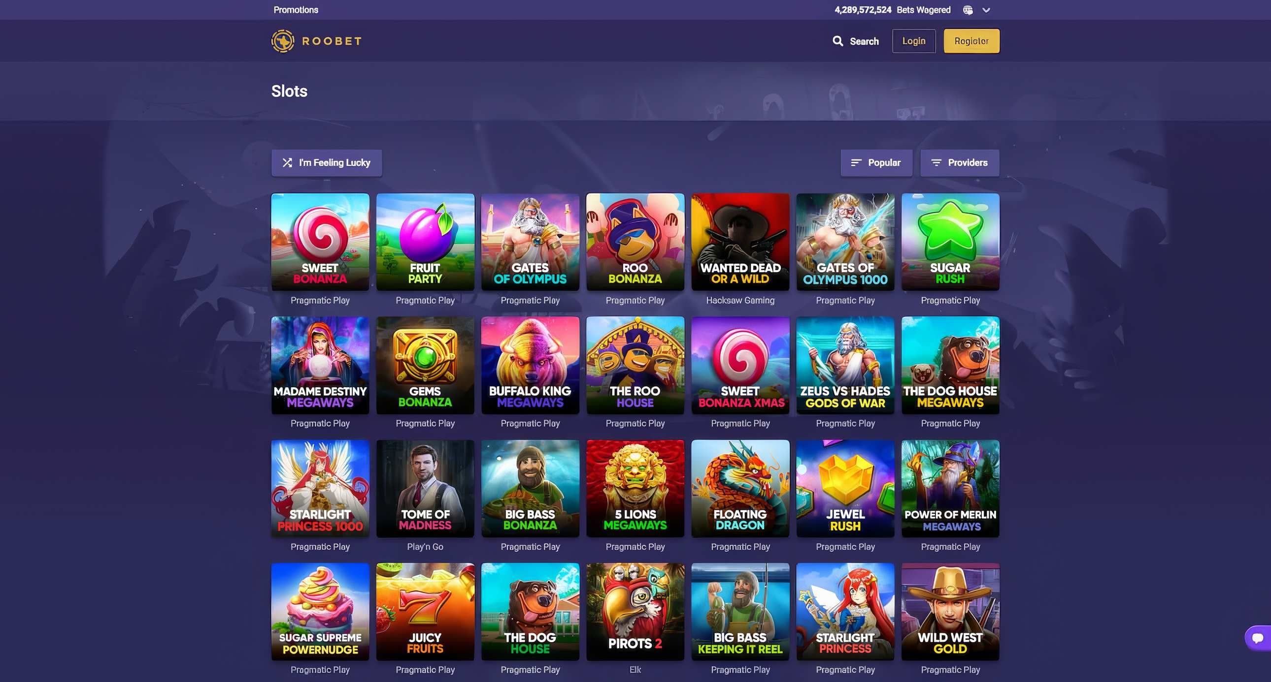 Roobet desktop screenshot 2