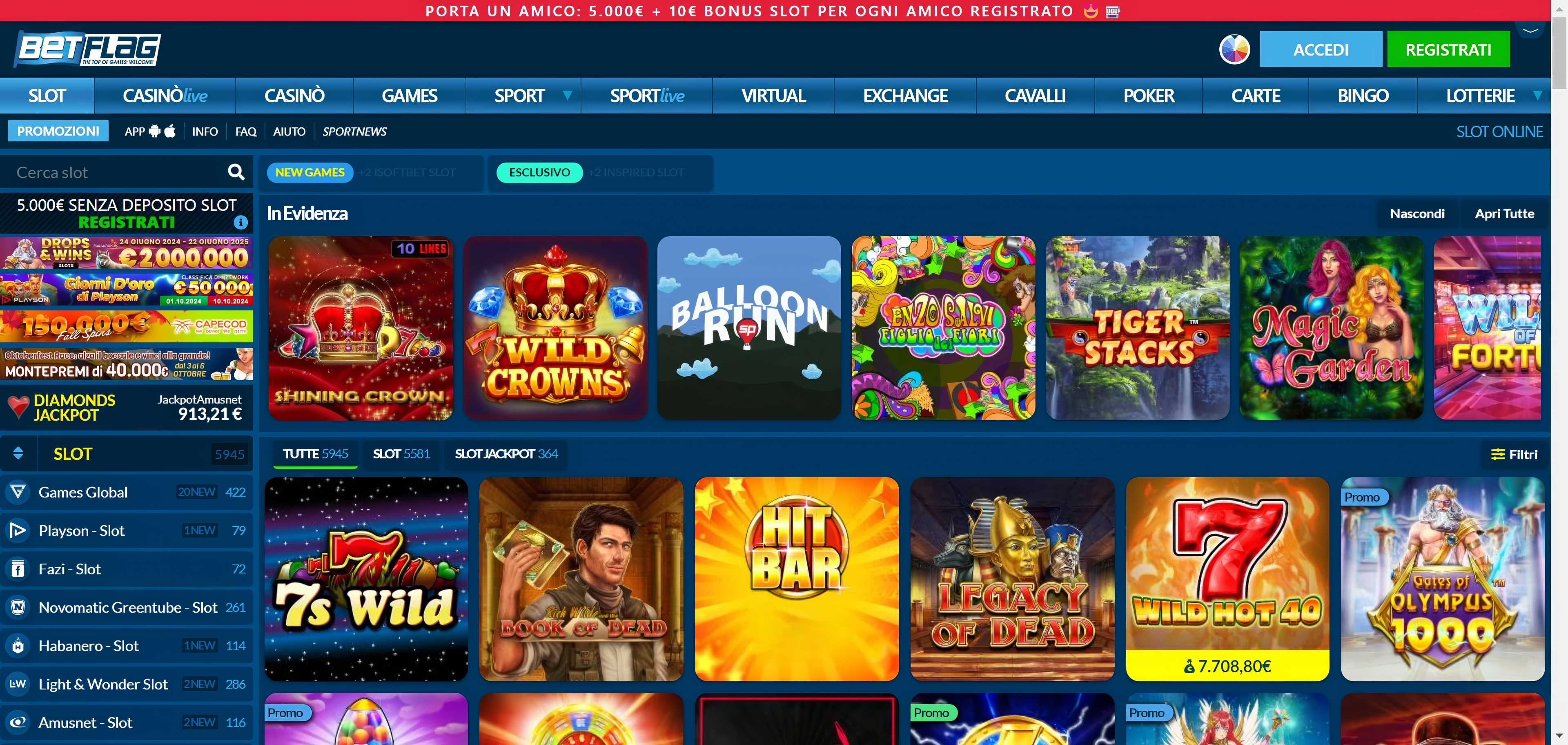 Betflag desktop screenshot 1