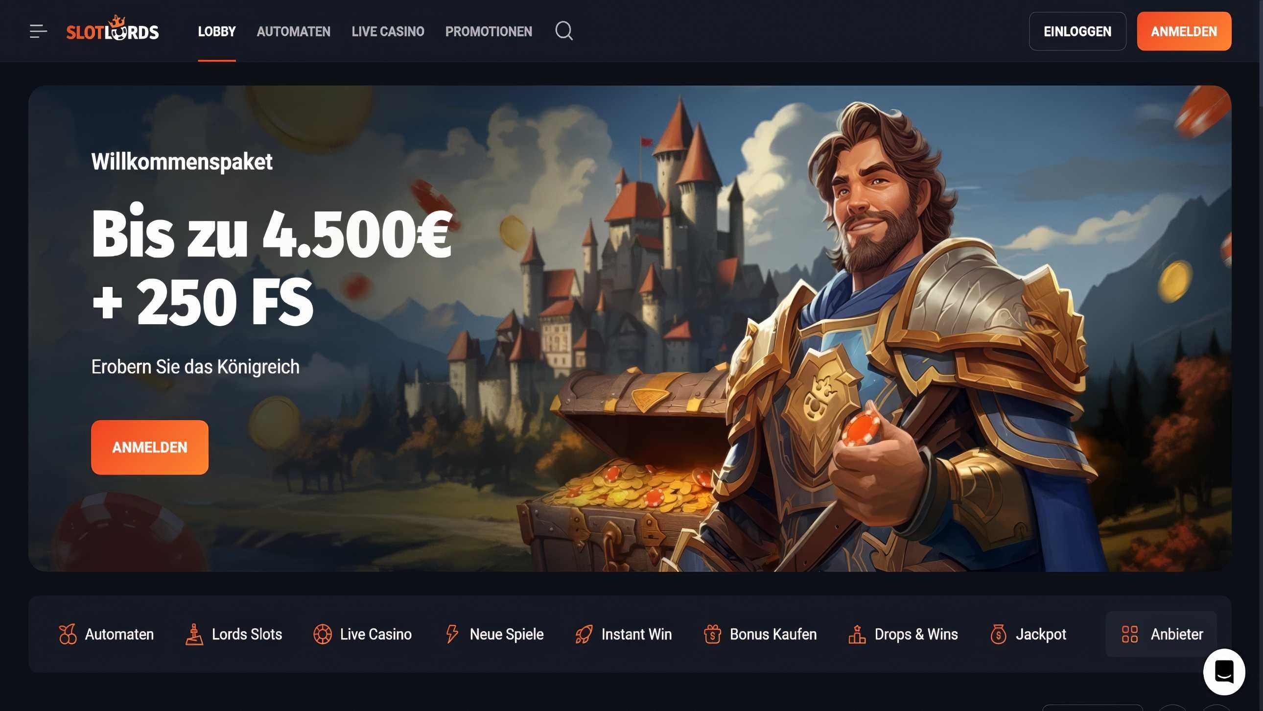 SlotLords Casino desktop screenshot 1