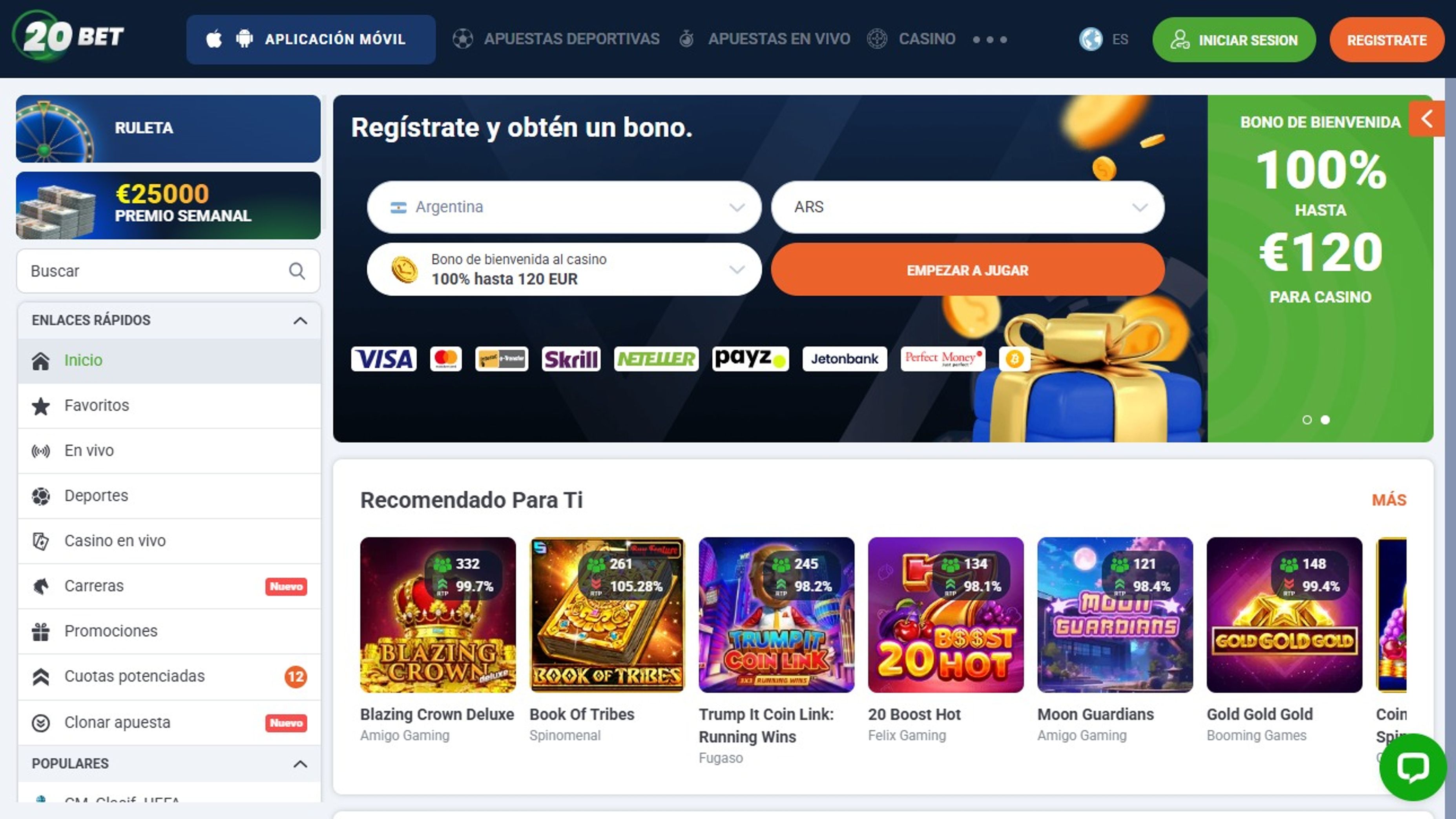 20bet desktop screenshot 1