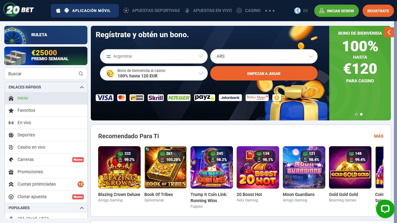 20bet desktop screenshot 1