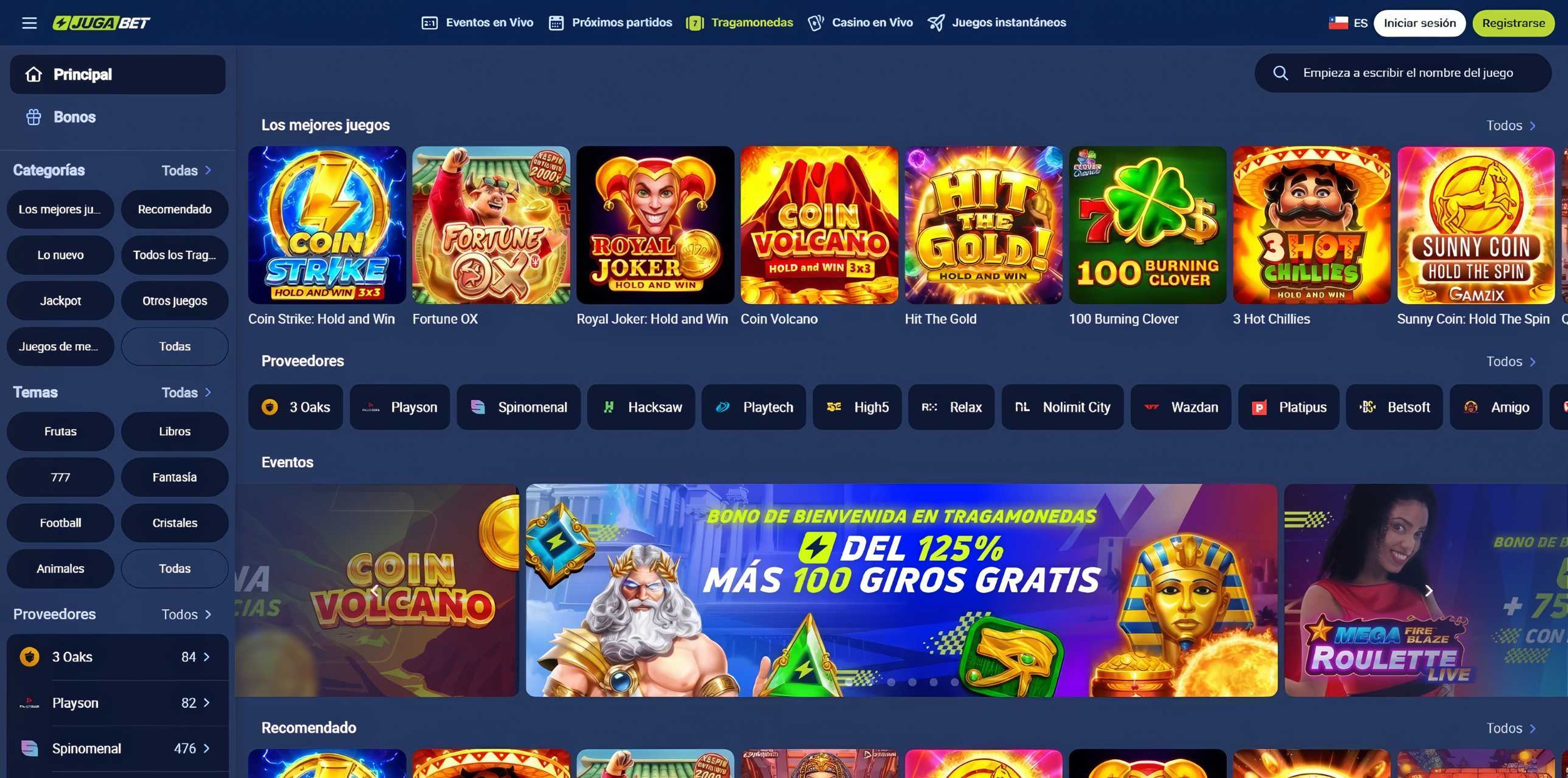 JugaBet desktop screenshot 2