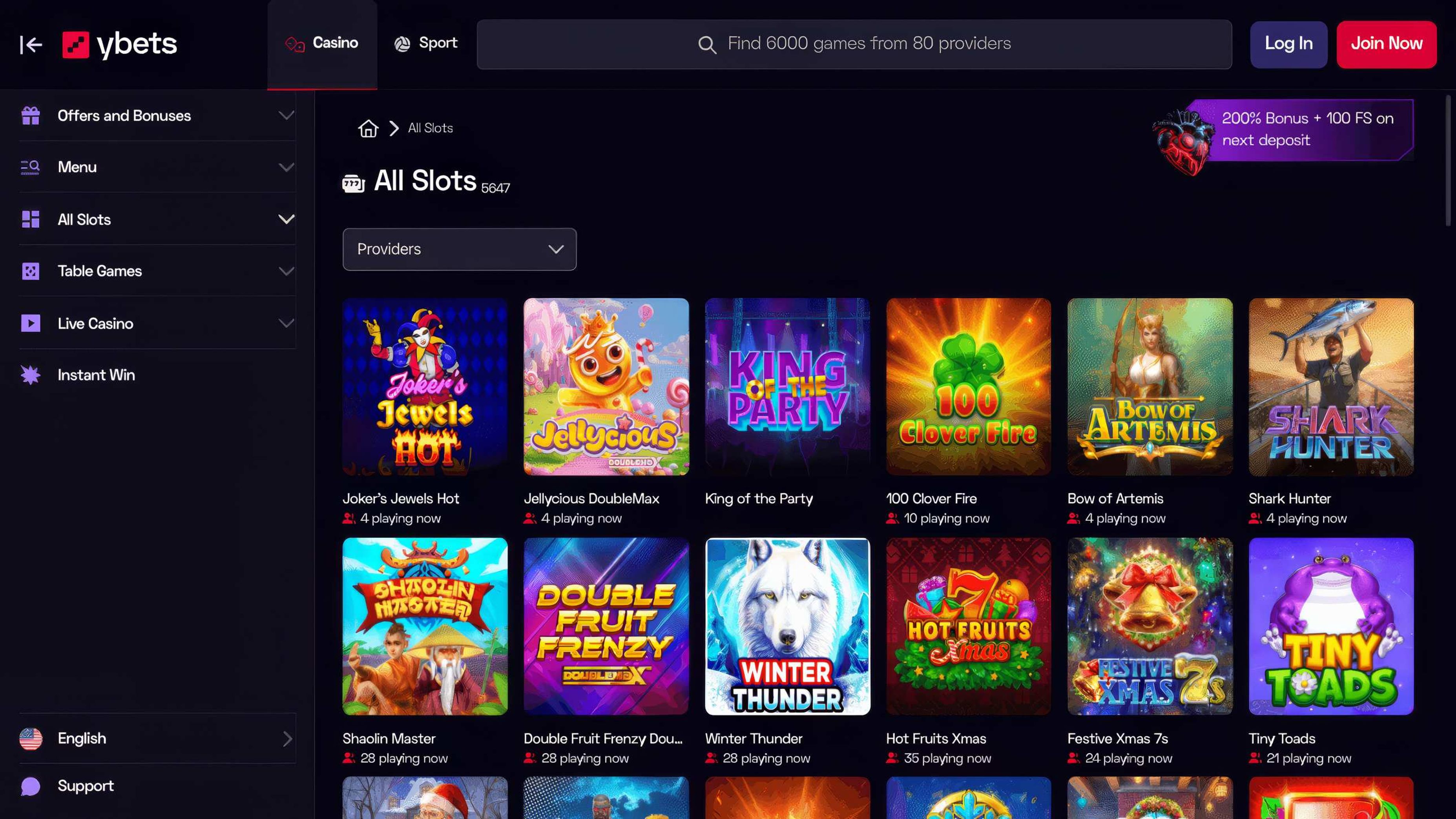 Ybets desktop screenshot 2