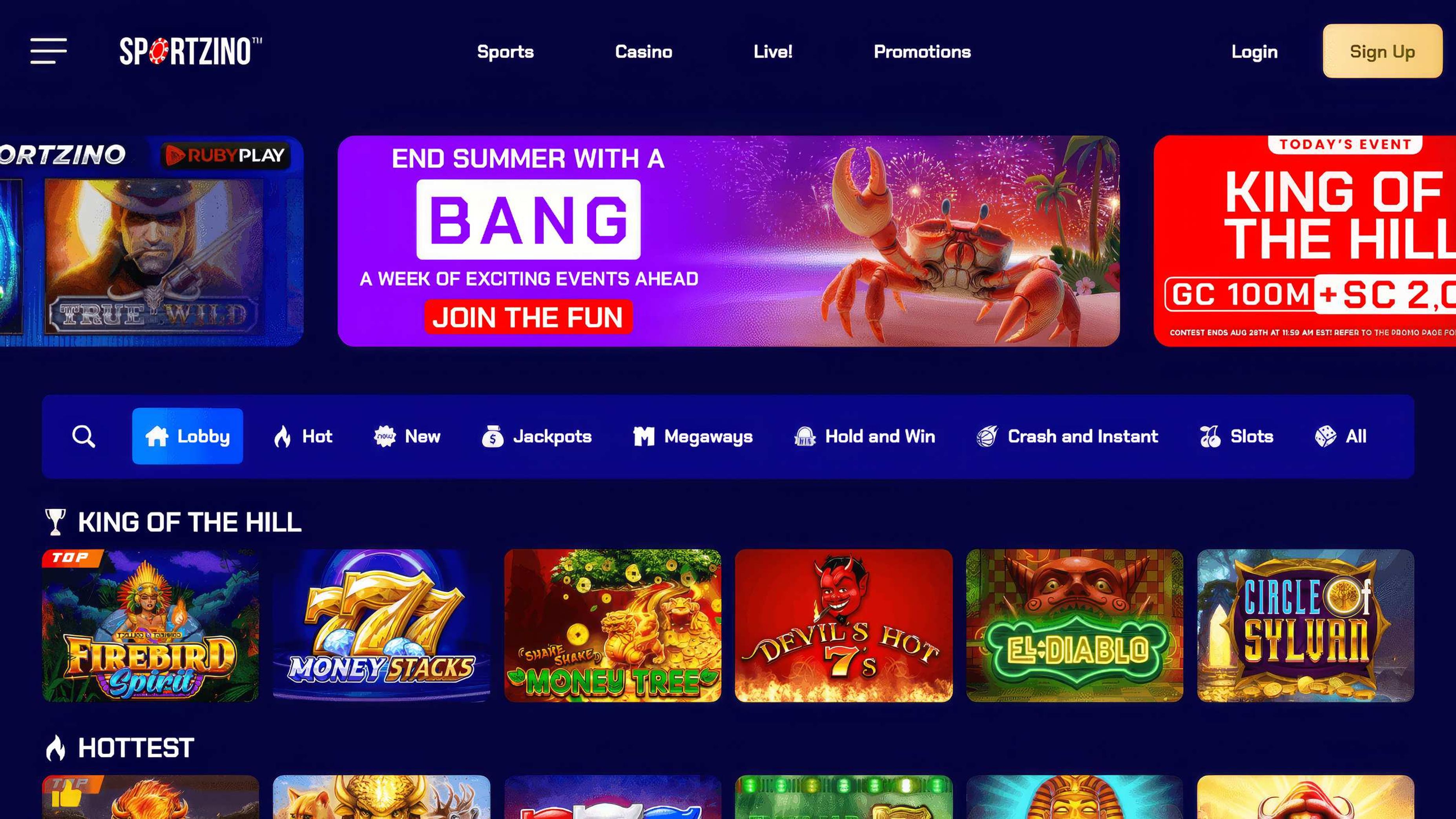 Sportzino desktop screenshot 2