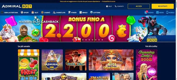Admiralbet.it desktop screenshot 2