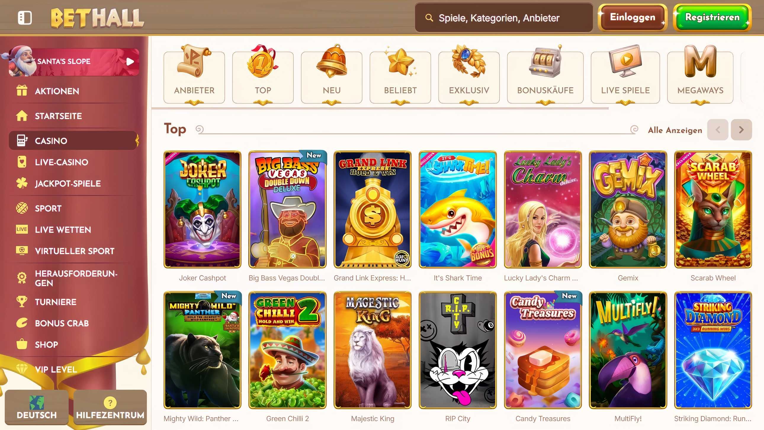 BetHall desktop screenshot 2