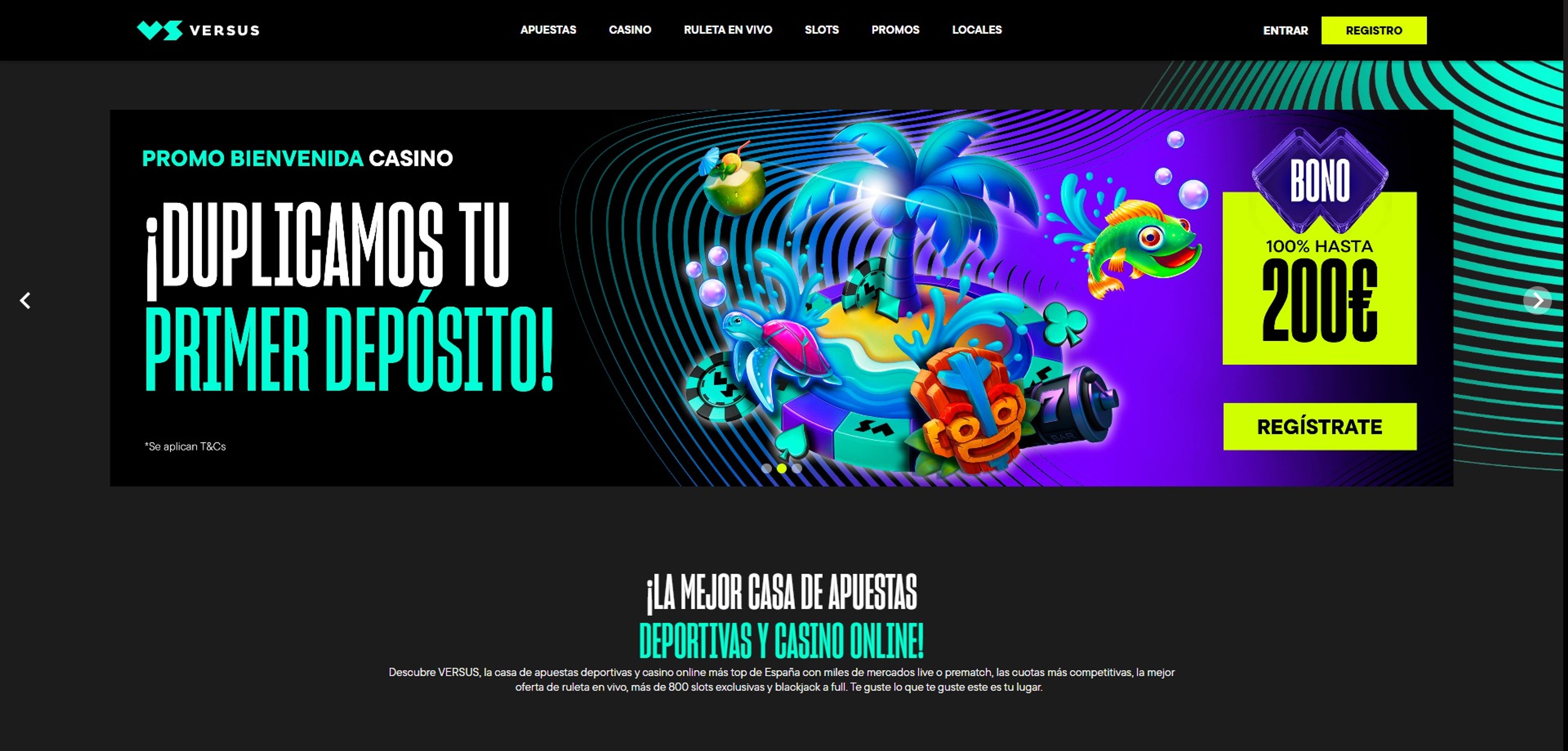 Versus Casino desktop screenshot 2