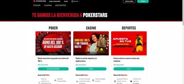Página de inicio de casino de PokerStars Casino