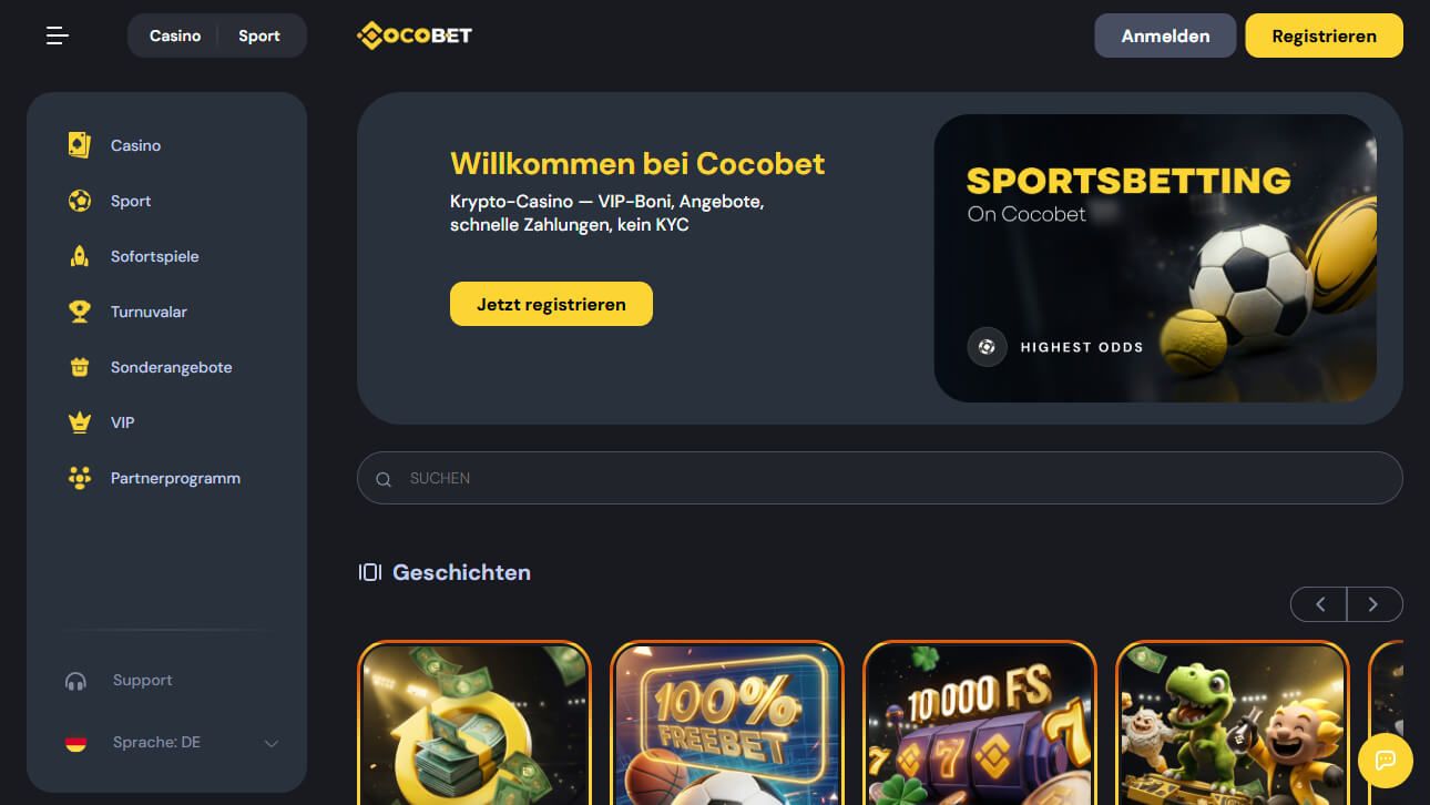 Cocobet desktop screenshot 1