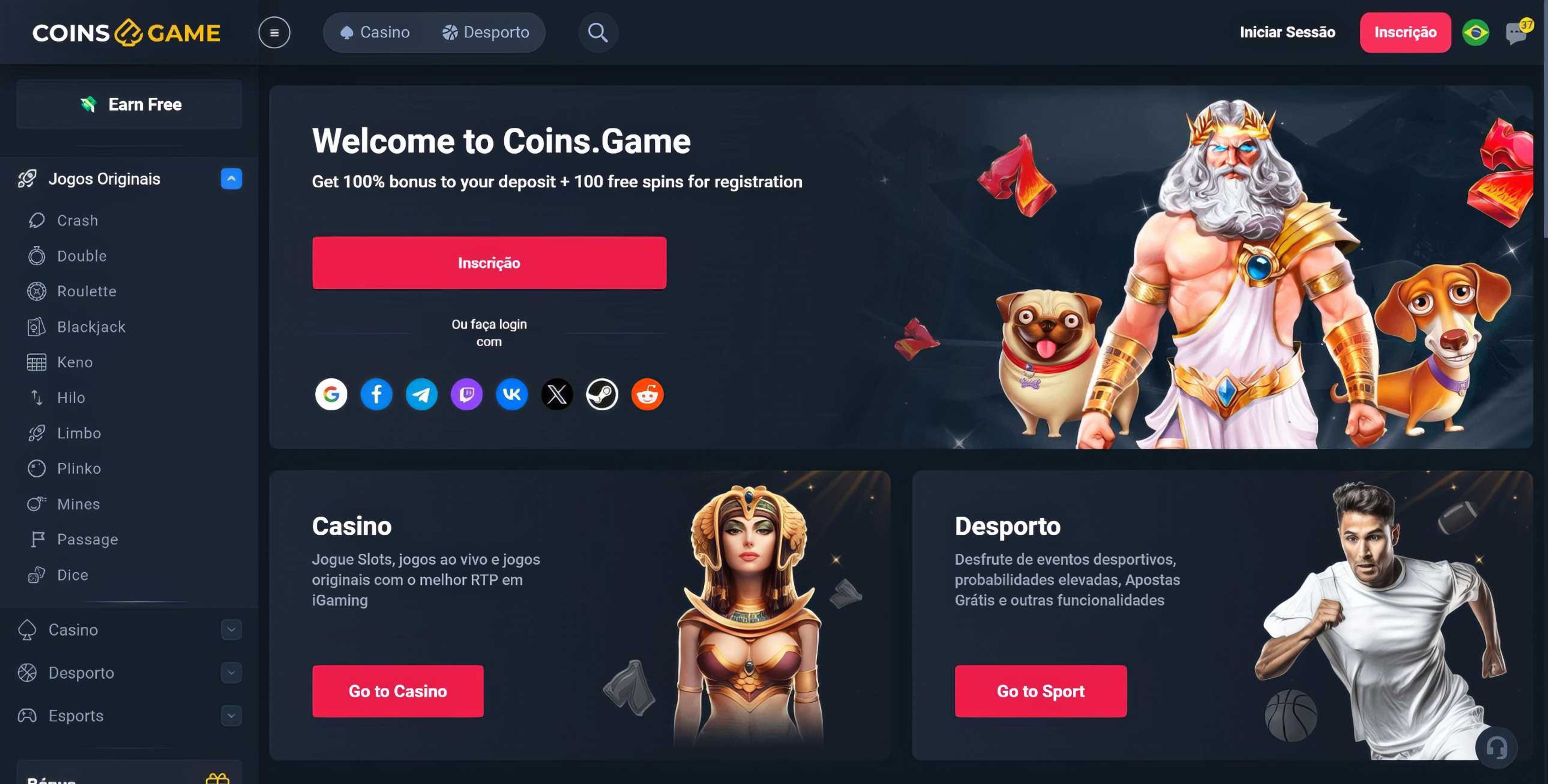 Coins.game desktop screenshot 1