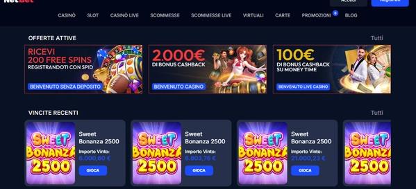 NetBet Casino Homepage Desktop