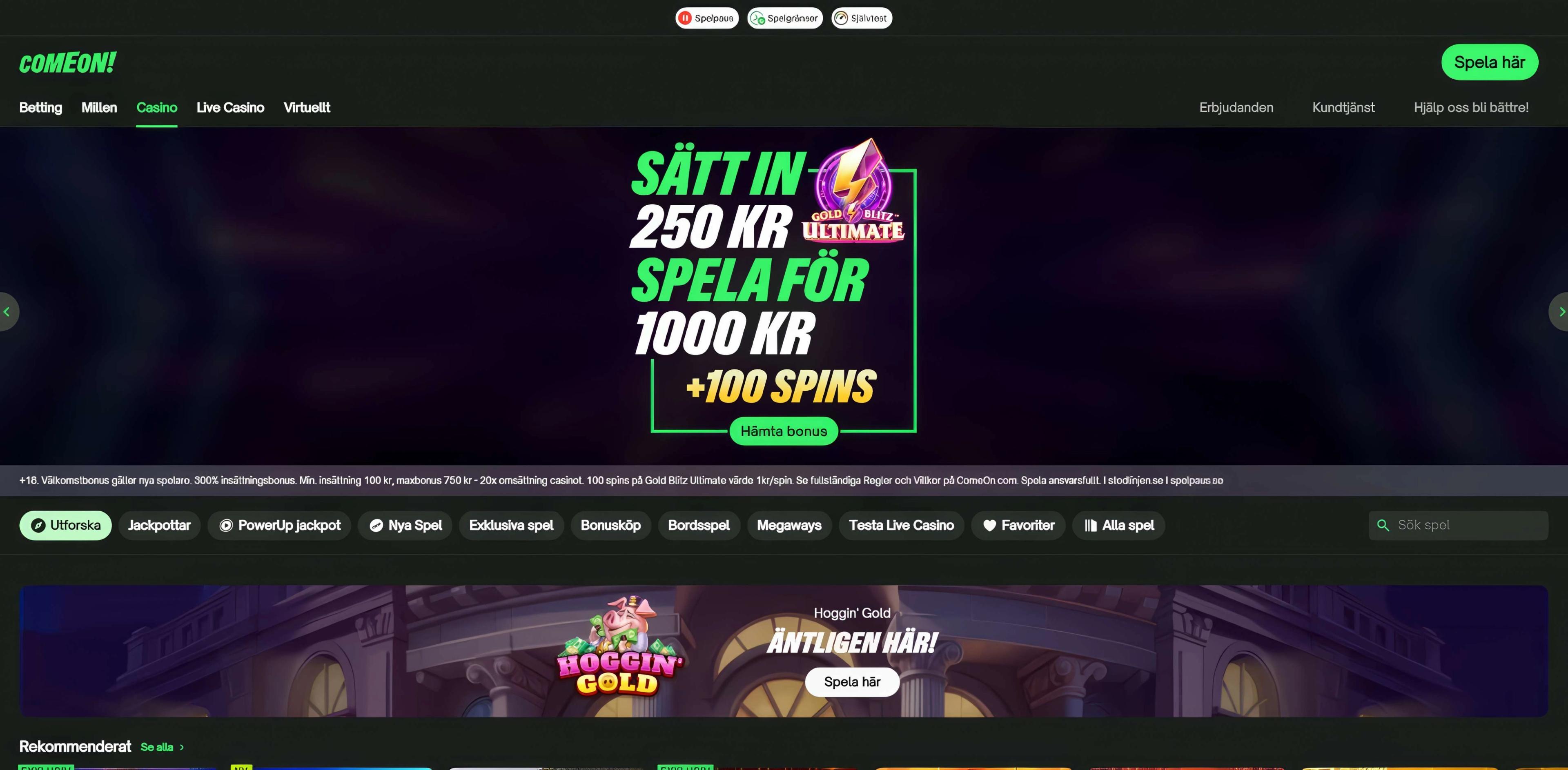 ComeOn desktop screenshot 1