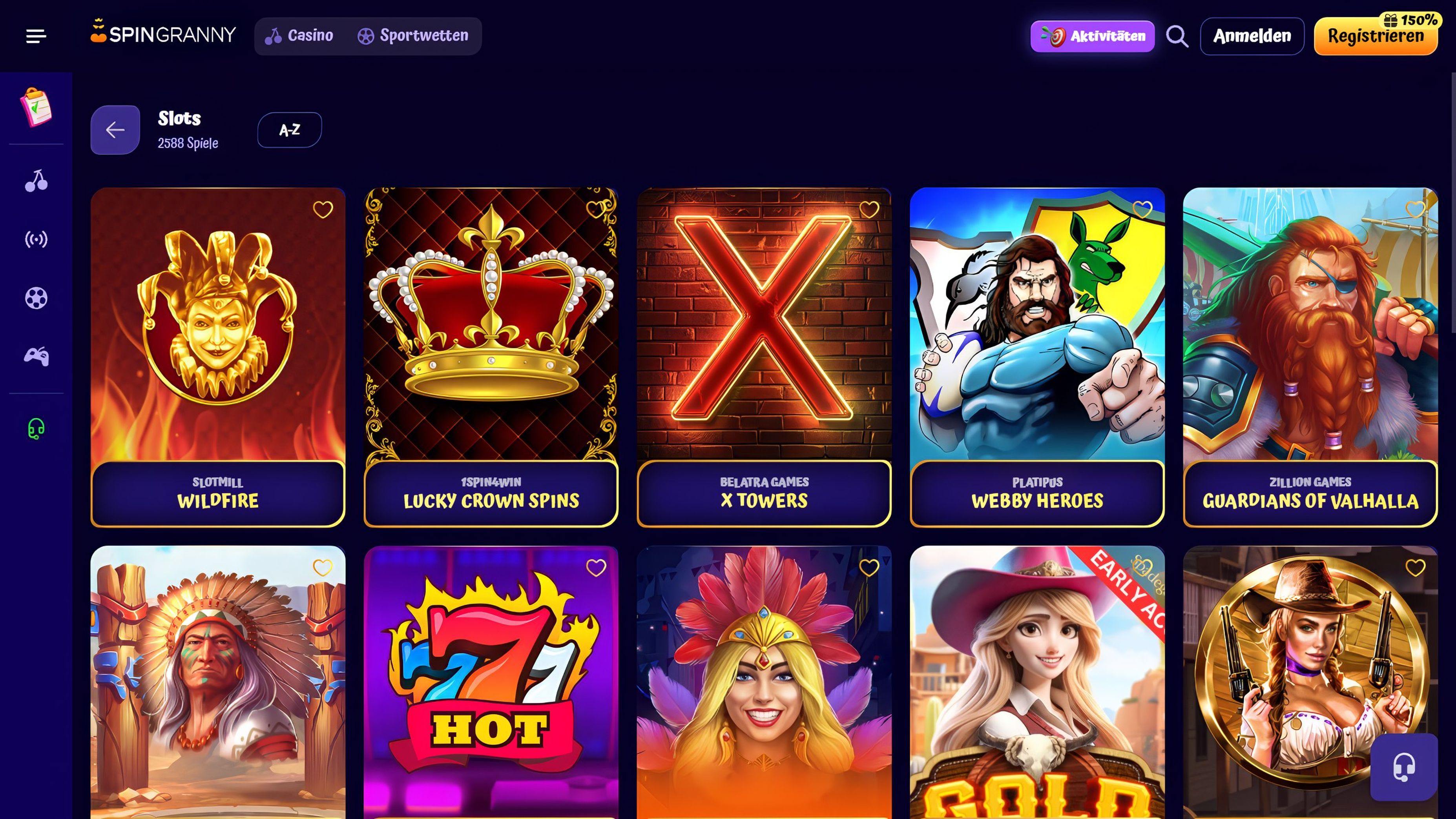 Spingranny Casino desktop screenshot 2