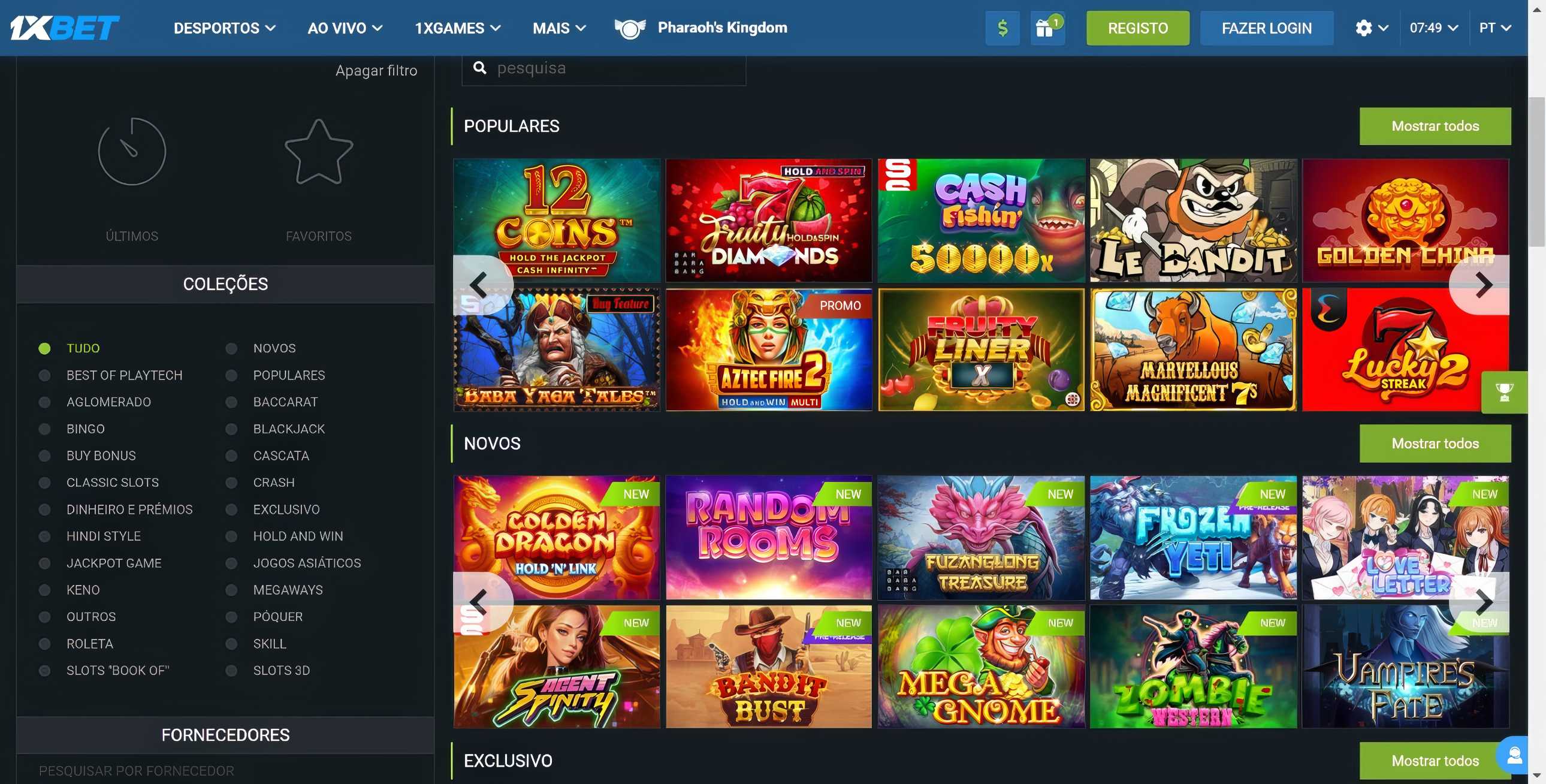 1xbBet Desktop Slots