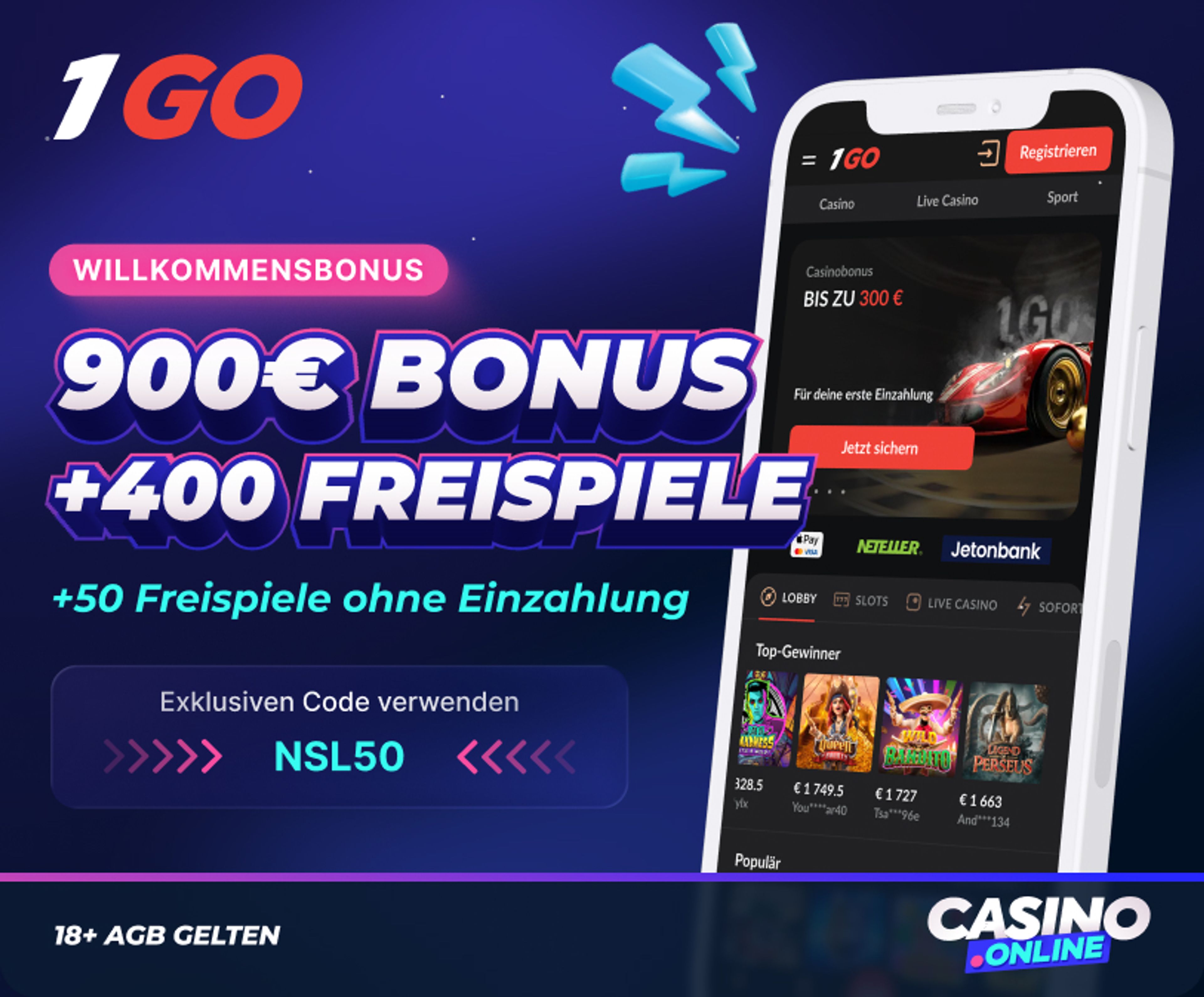1Go Casino Willkommensbonus
