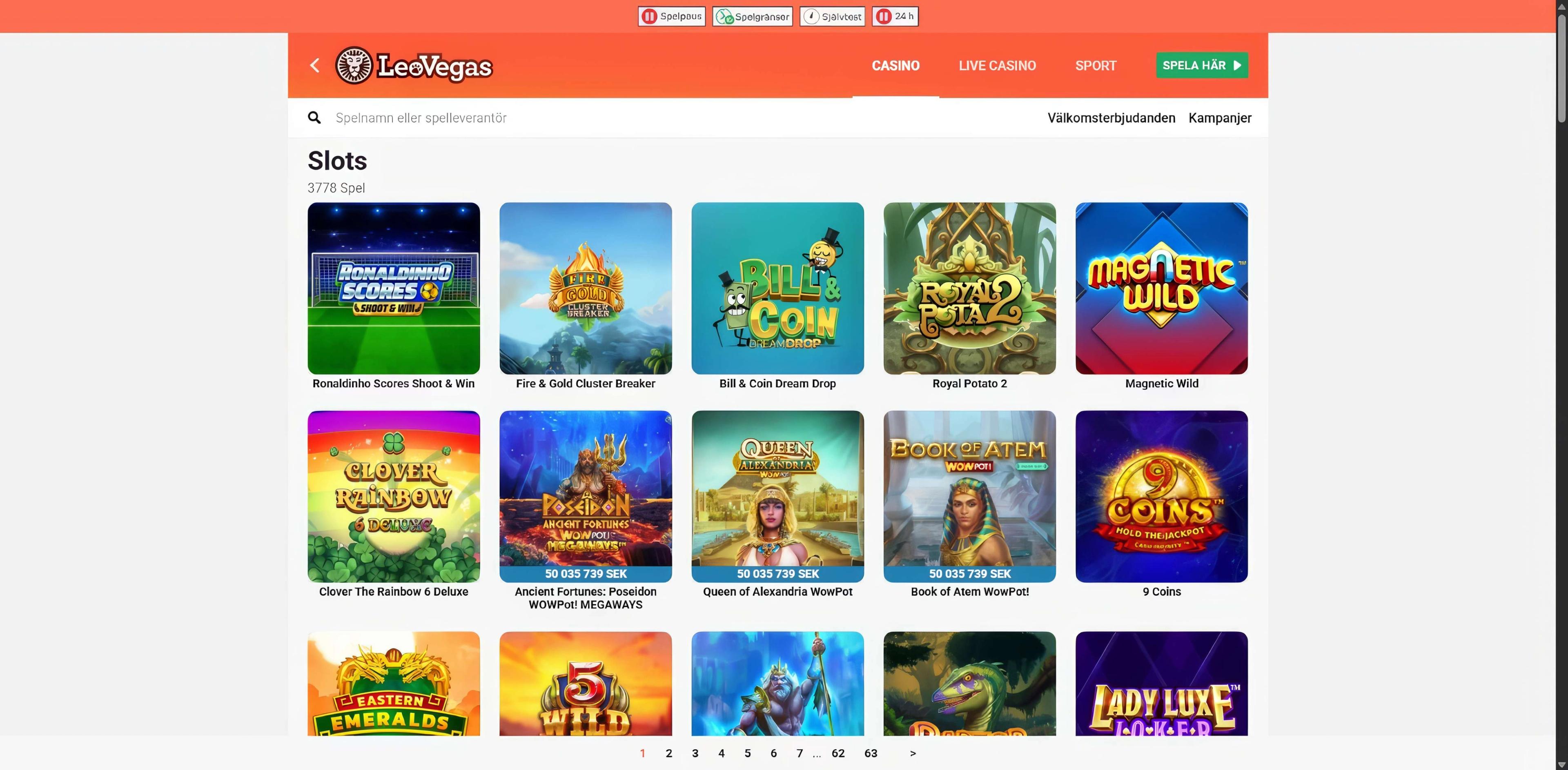 LeoVegas desktop screenshot 2