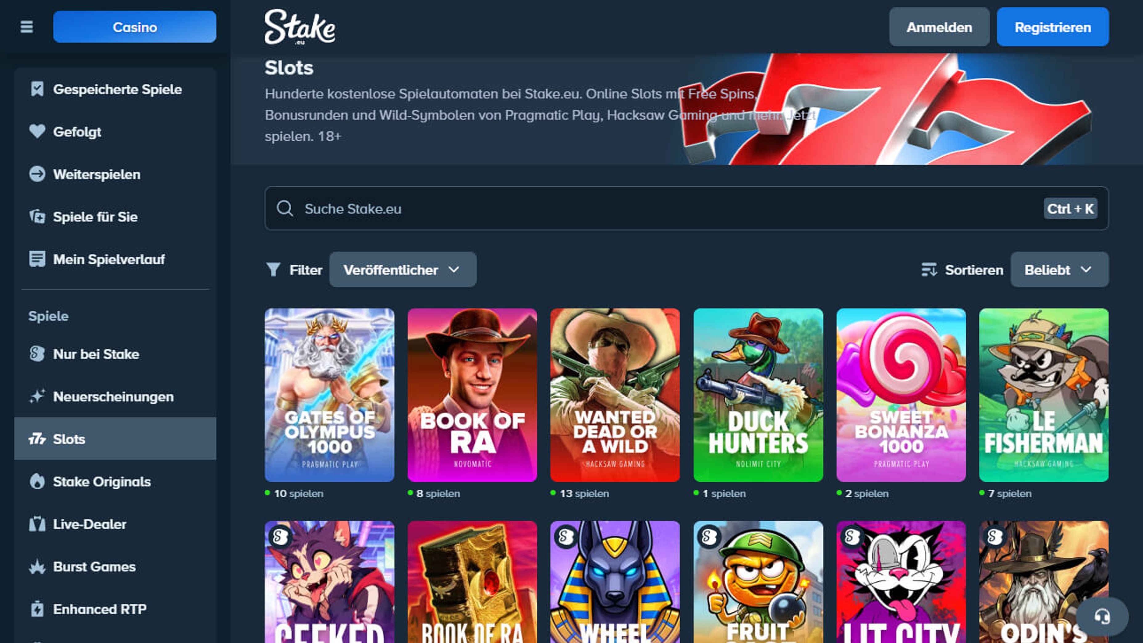 Stake.eu desktop screenshot 2