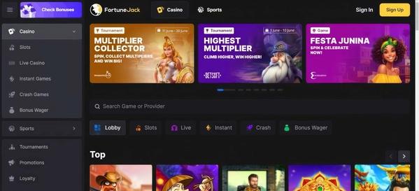 FortuneJack Games Mobile