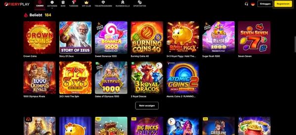 FieryPlay Casino Slots Desktop