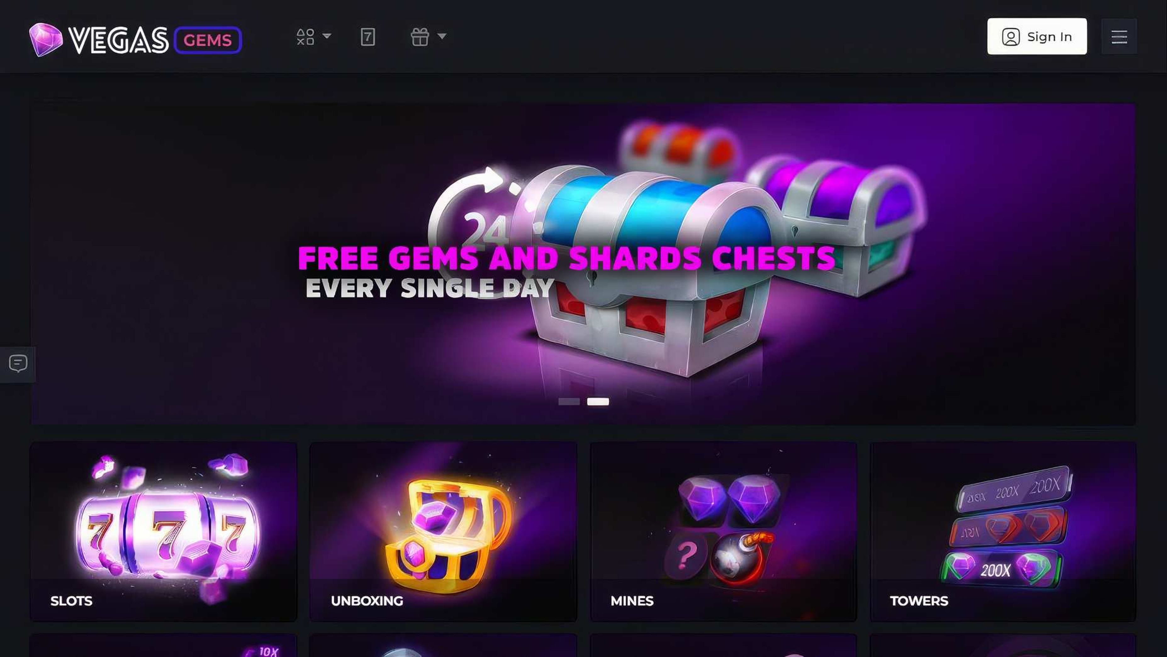 Vegas Gems desktop screenshot 1