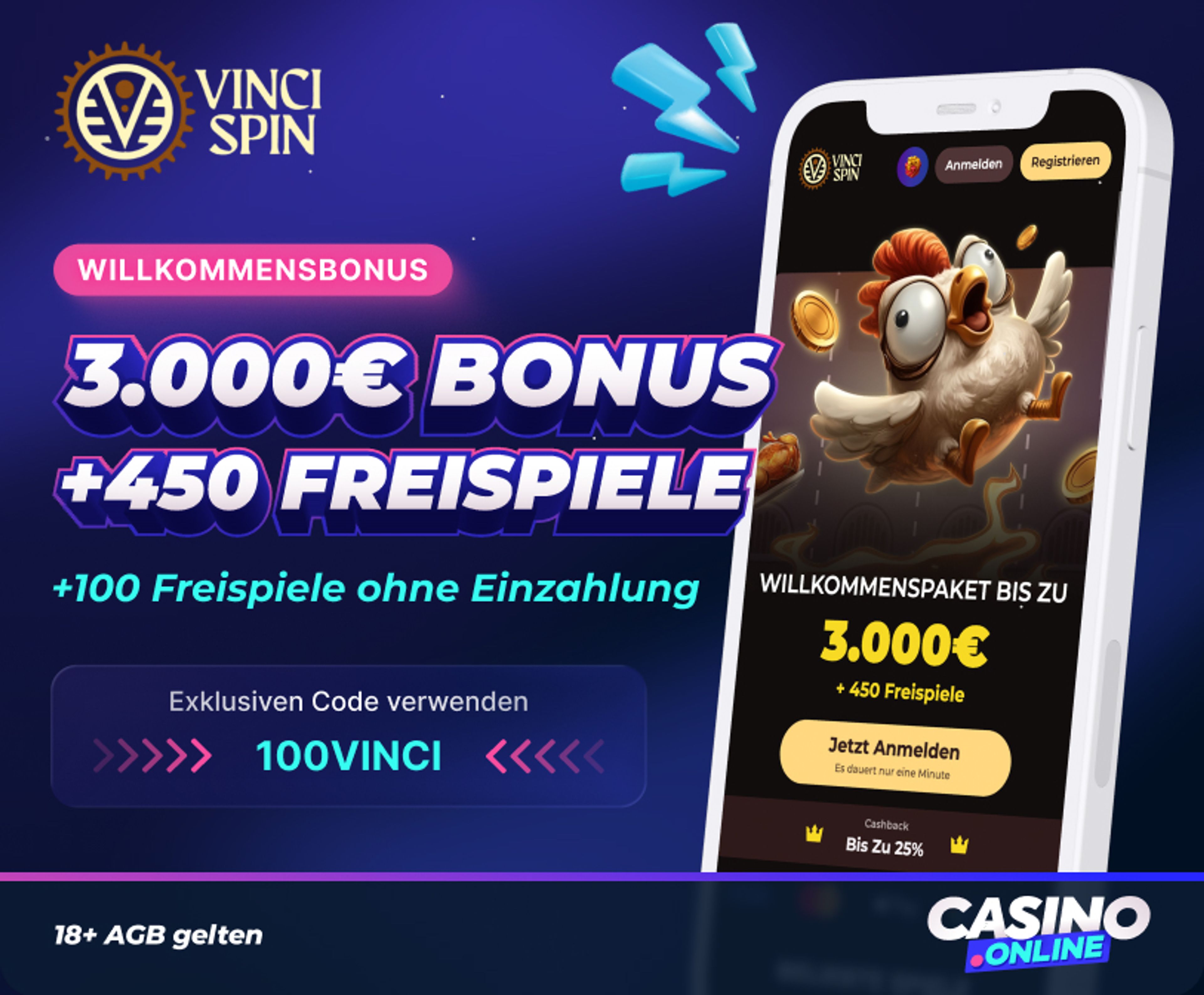 Vincispin Casino Willkommensbonus