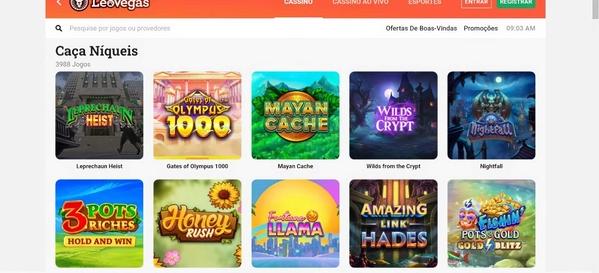 LeoVegas desktop slots